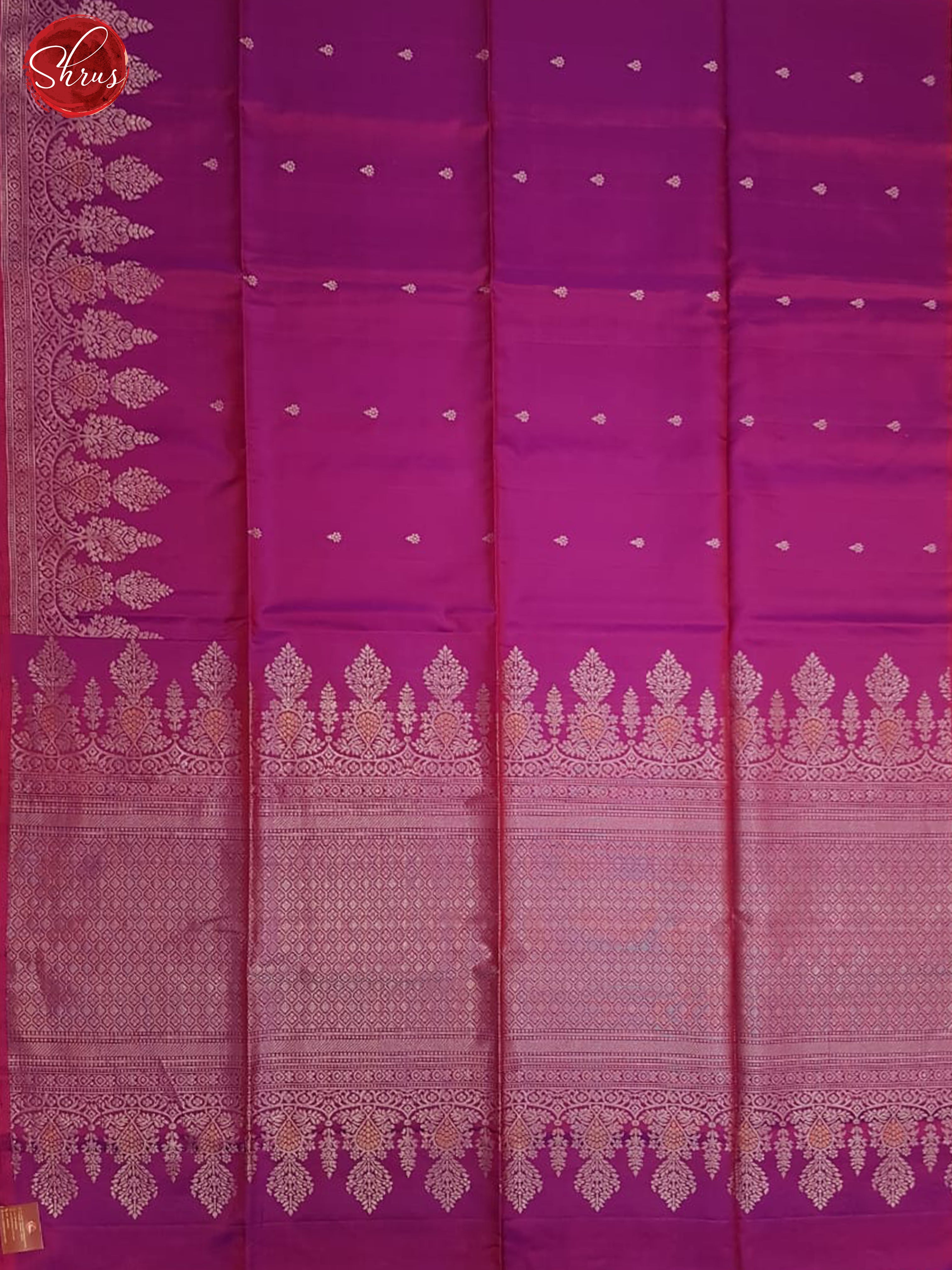Purple(Single Tone)  - Soft Silk with Border & Gold zari - Shop on ShrusEternity.com