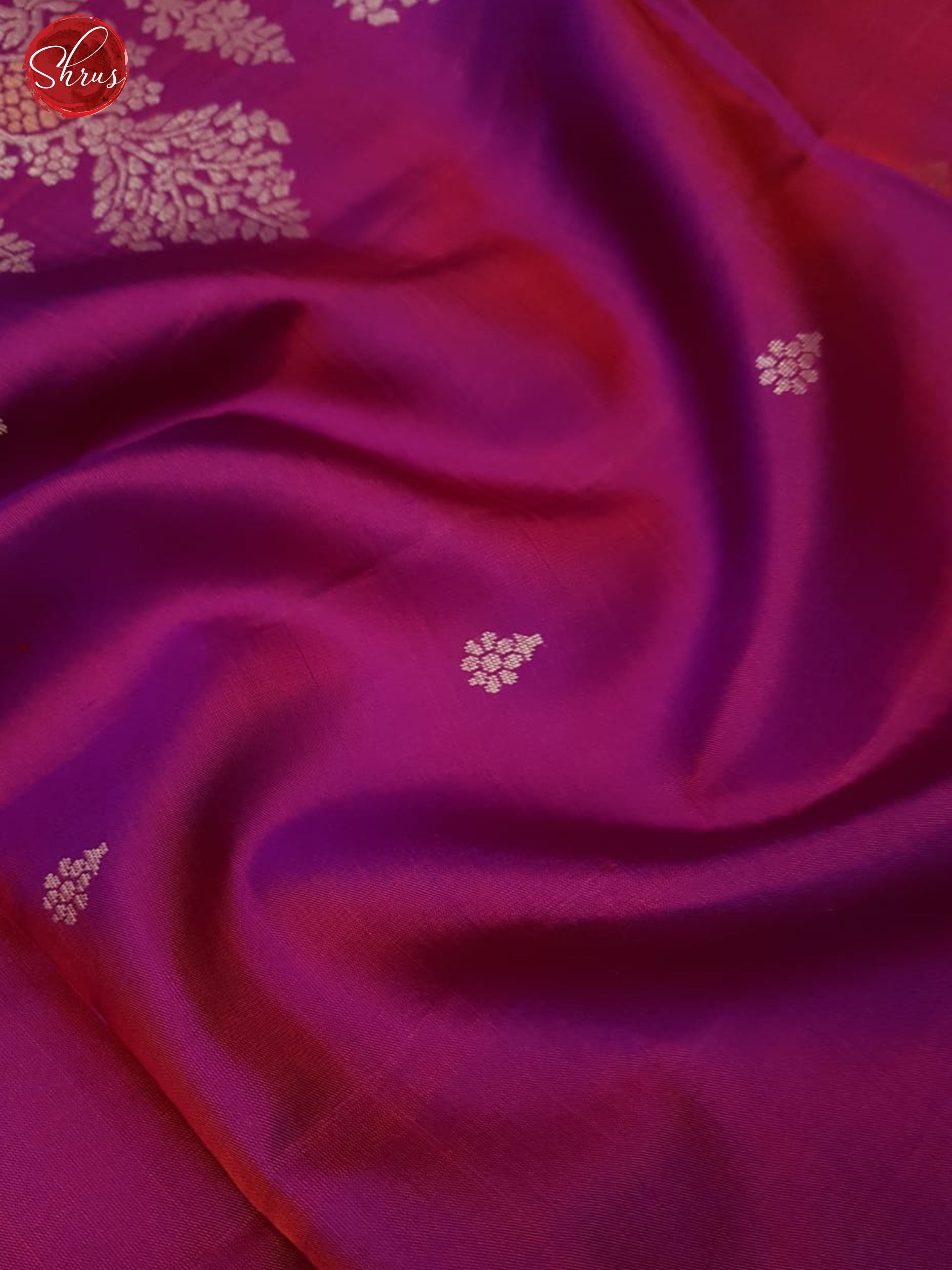 Purple(Single Tone)  - Soft Silk with Border & Gold zari - Shop on ShrusEternity.com