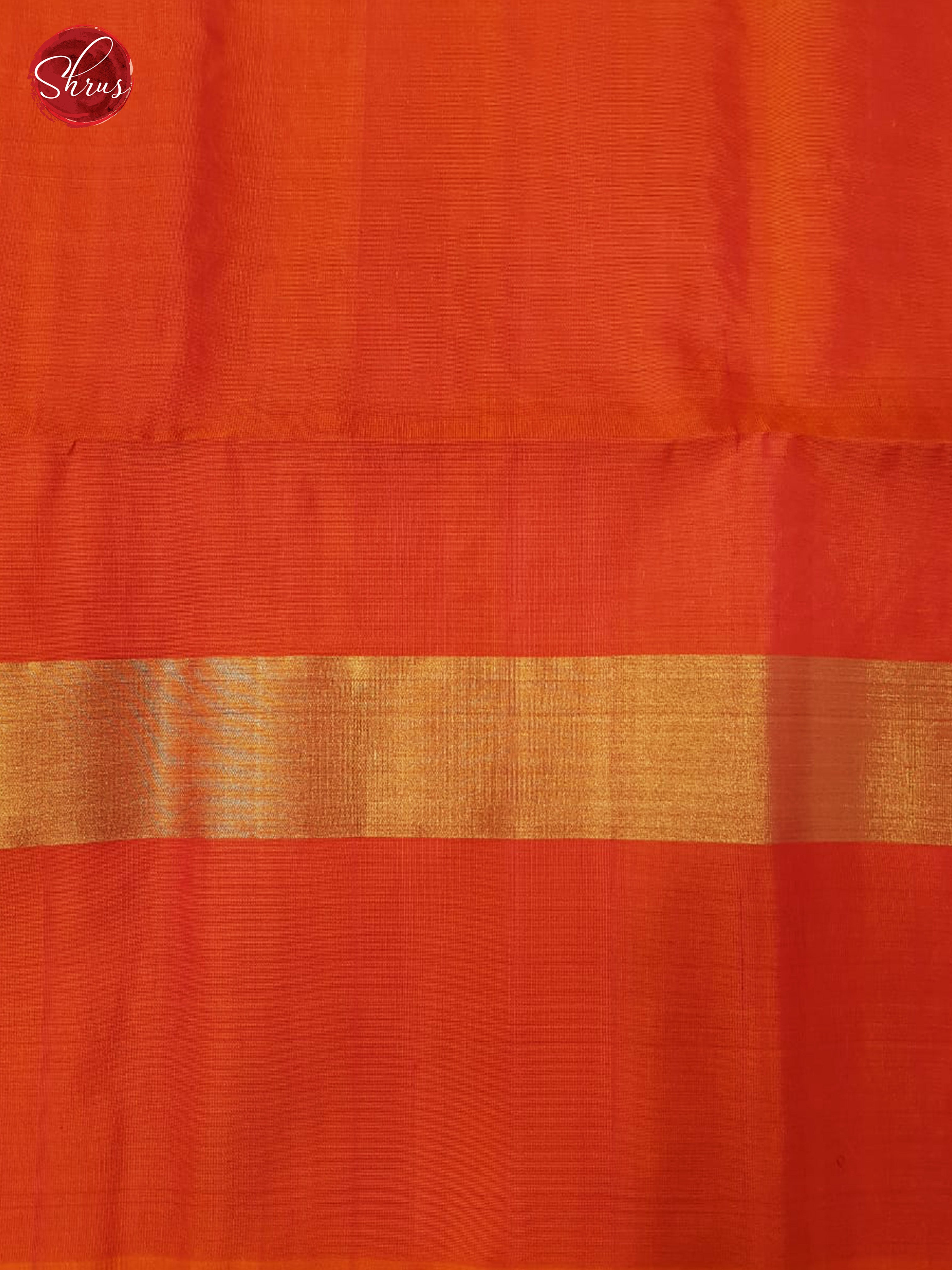 Blue & Orangish Pink - Soft Silk with Border & Gold zari - Shop on ShrusEternity.com