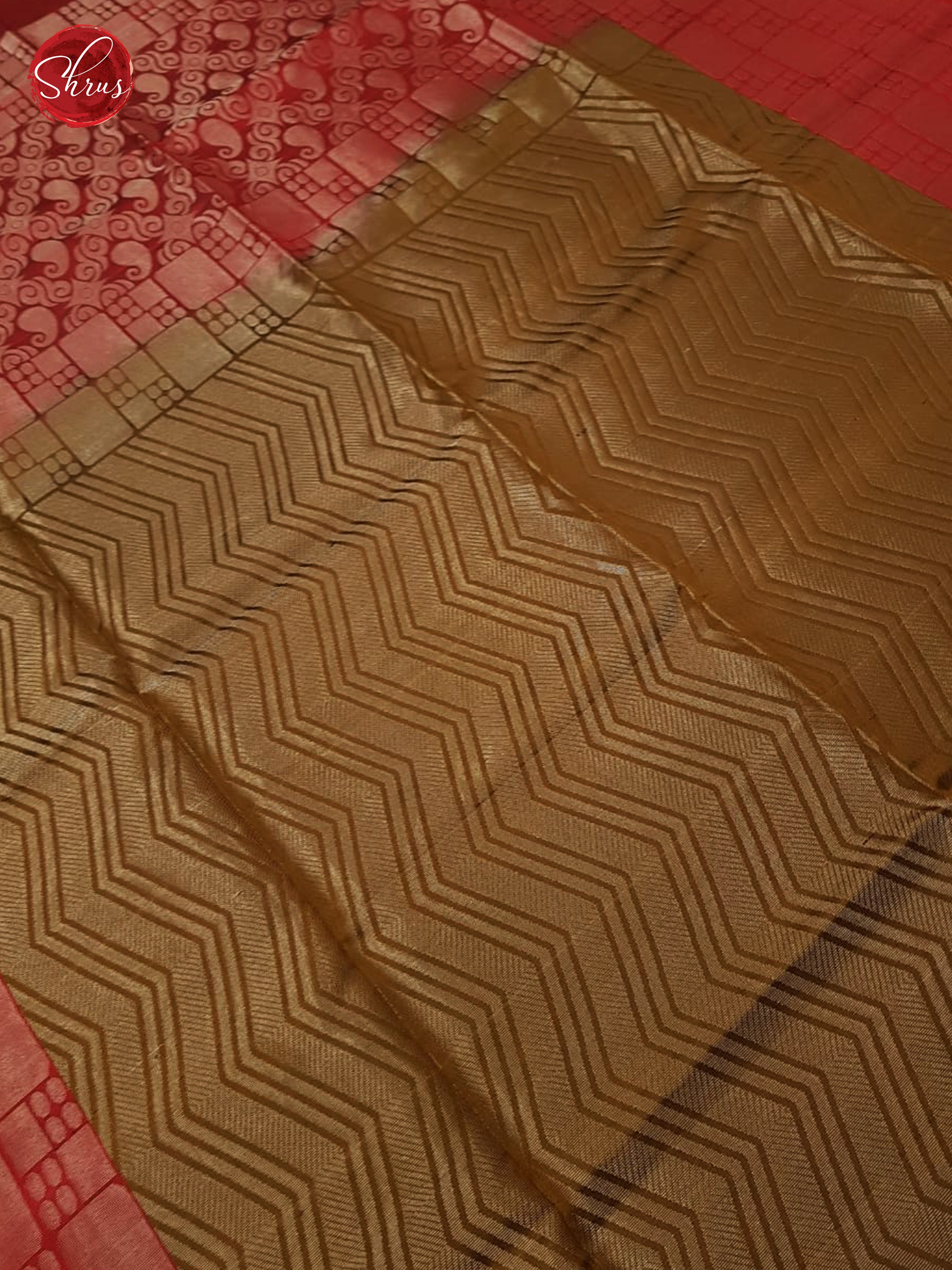 Mehandi Green & Maroon - Soft Silk with Border & Gold Zari - Shop on ShrusEternity.com