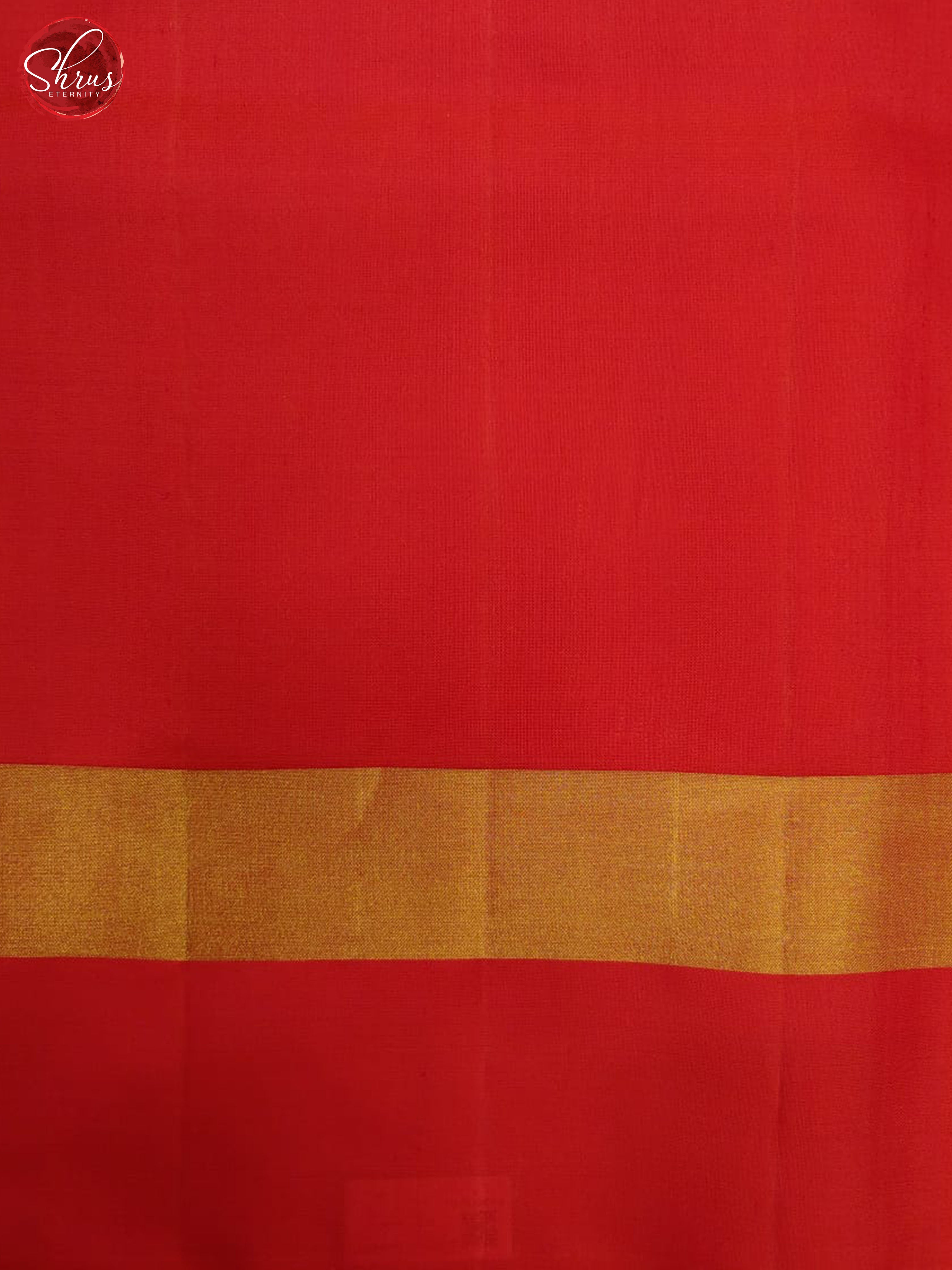 Navy Blue & Red  - Soft Silk with Border & Gold Zari - Shop on ShrusEternity.com