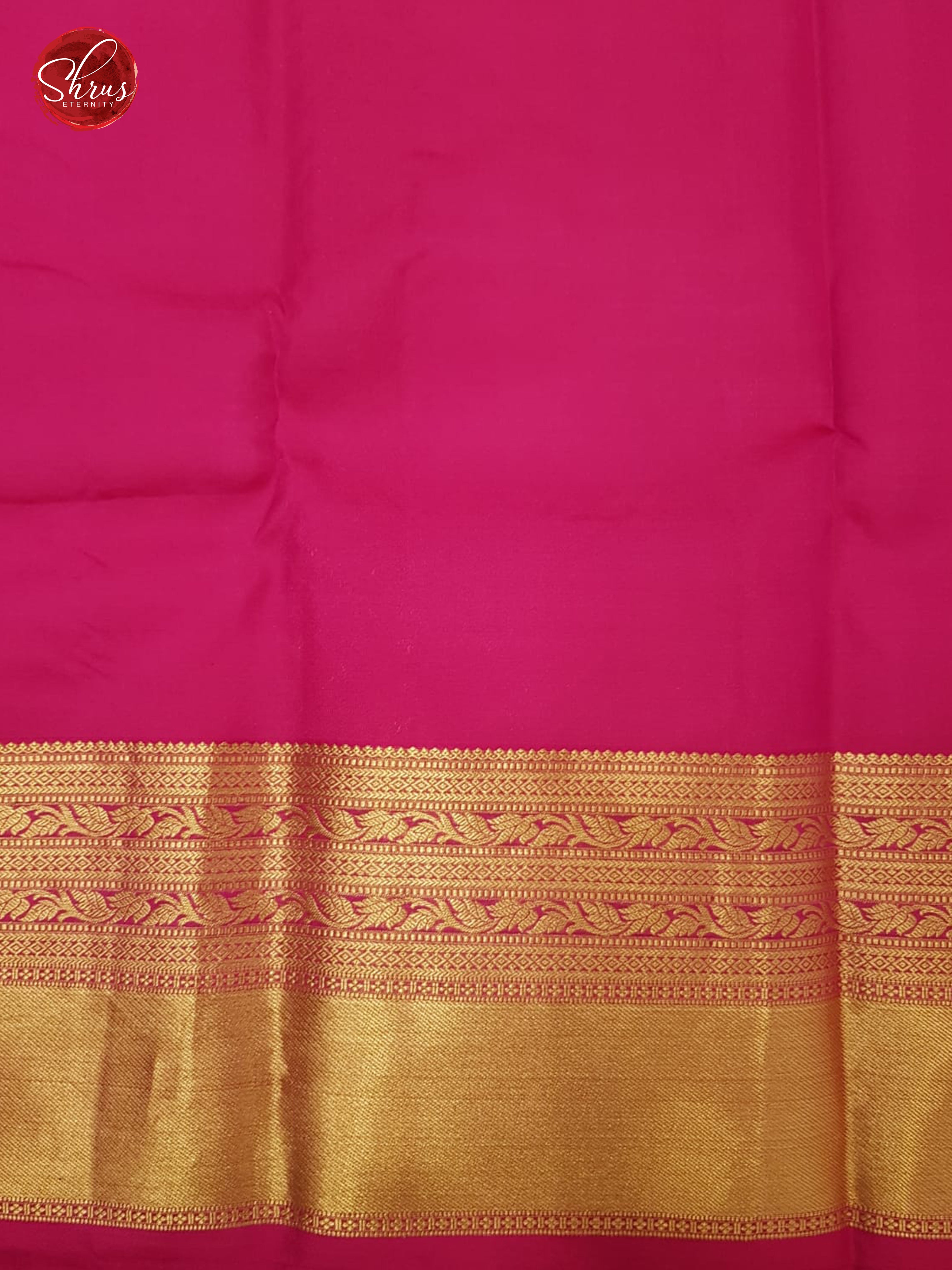 Orangish Pink & Pink - Kanchipuram Silk with Border & Gold zari - Shop on ShrusEternity.com