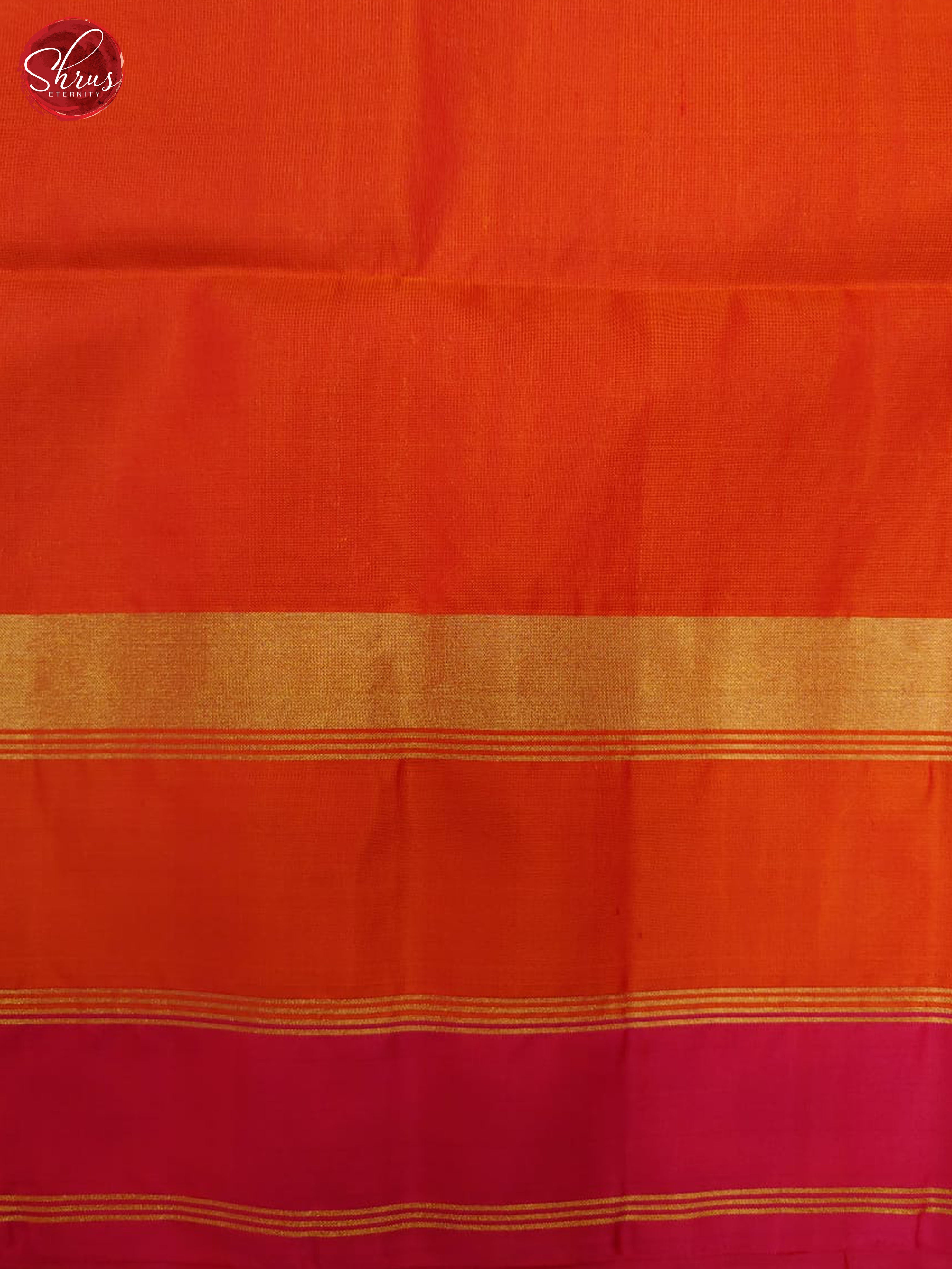 Peach & Orange - Soft Silk with Border & Gold , Silver Zari - Shop on ShrusEternity.com