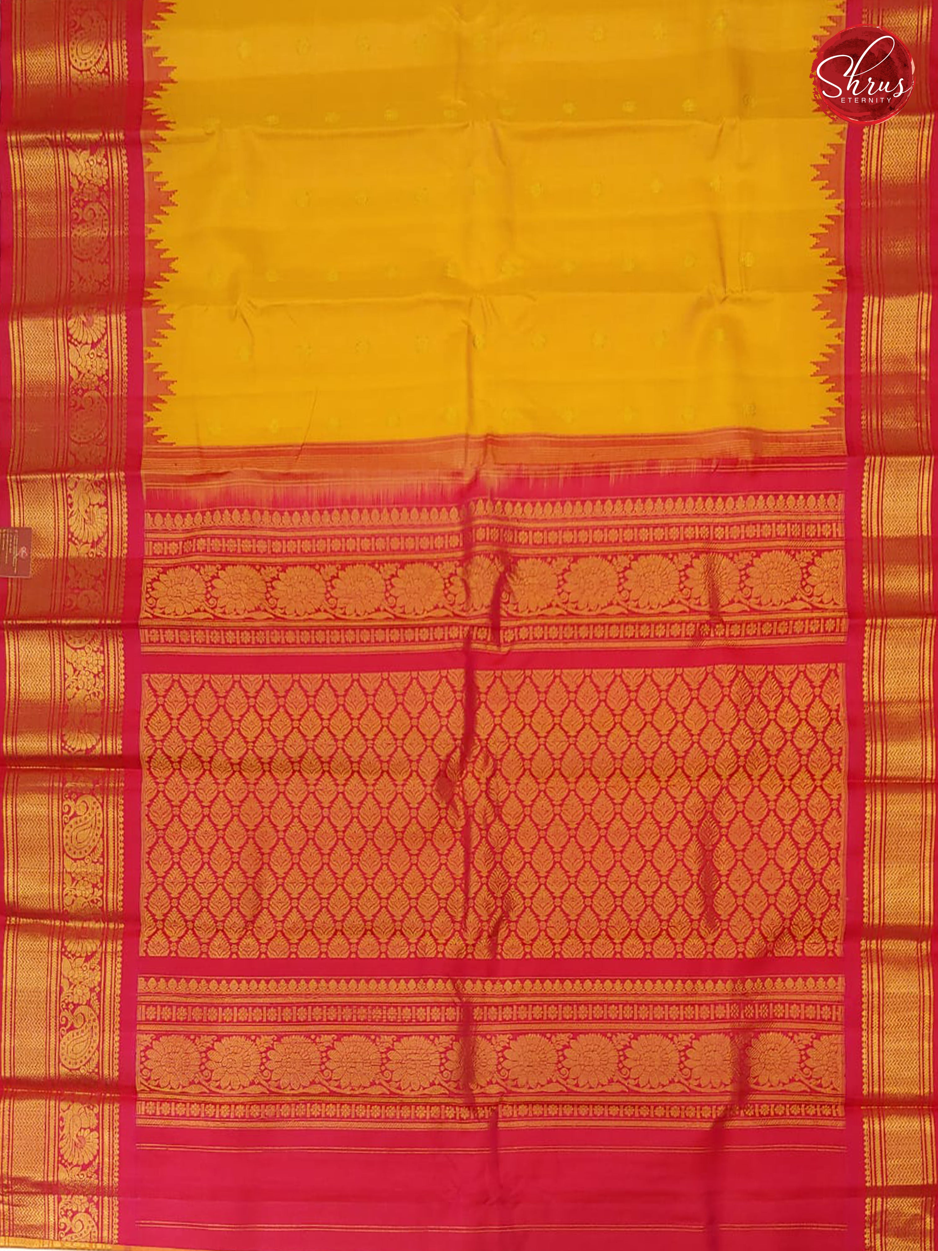 Yellow & Pink - Gadwal Silk - Shop on ShrusEternity.com