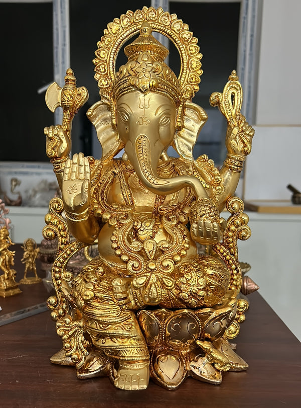 24 KT Gold Plated Ganesha - Shop on ShrusEternity.com