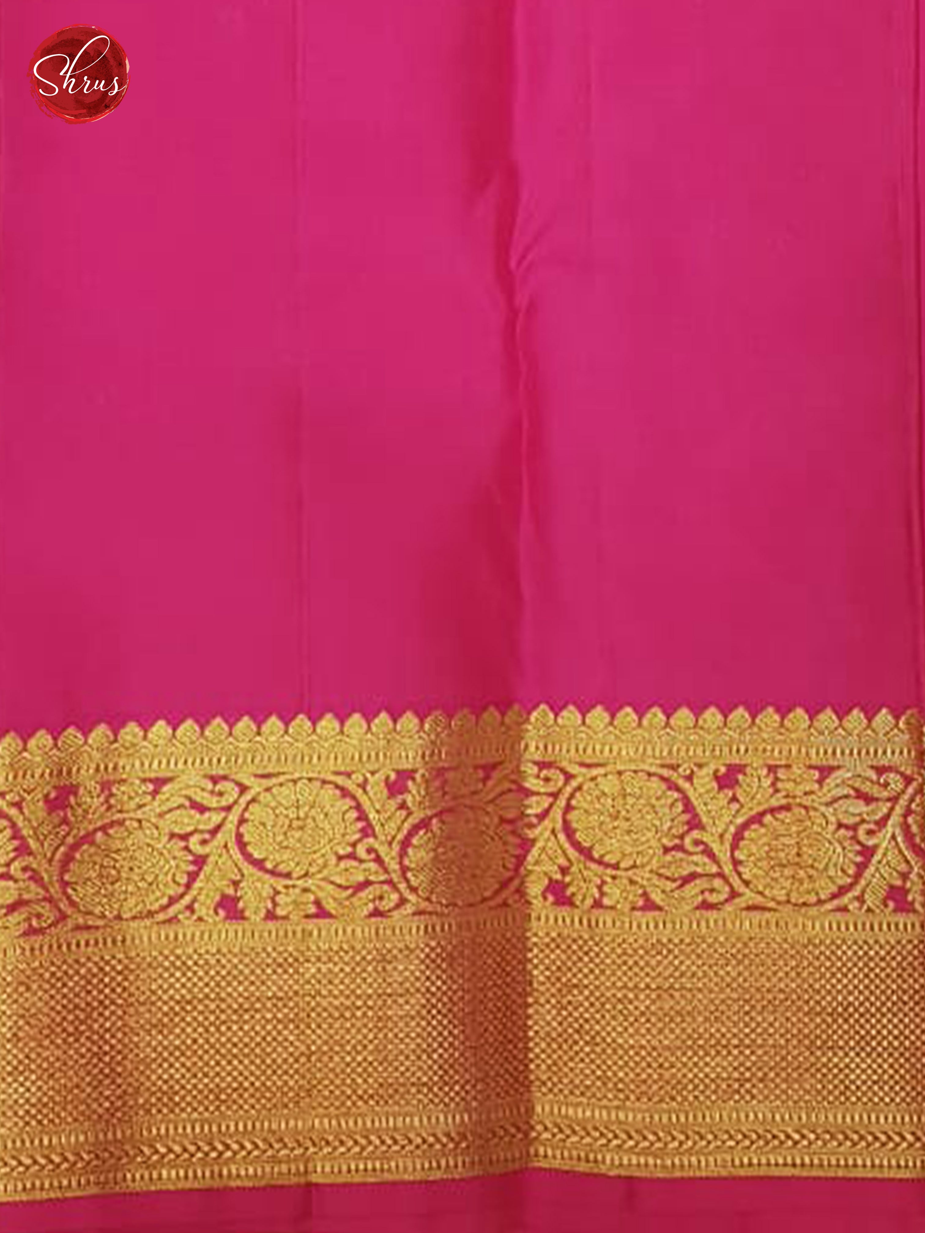 Teal & Pink - Kanchipuram Silk with Border & gold zari - Shop on ShrusEternity.com