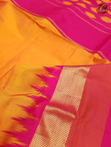 Mango Yellow & Pink - Ikkat Silk - Shop on ShrusEternity.com