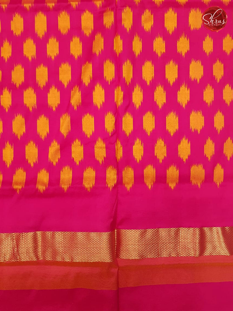 Mango Yellow & Pink - Ikkat Silk - Shop on ShrusEternity.com