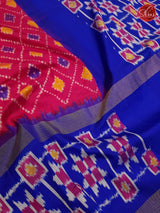 Pink & Blue -Ikkat Silk - Shop on ShrusEternity.com