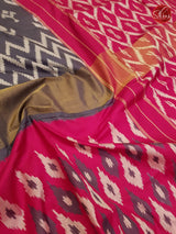 Grey & Pink - Ikkat Silk - Shop on ShrusEternity.com