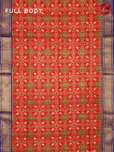 Red & Blue - Double Ikkat Silk - Shop on ShrusEternity.com