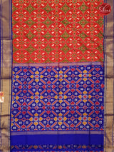 Red & Blue - Double Ikkat Silk - Shop on ShrusEternity.com