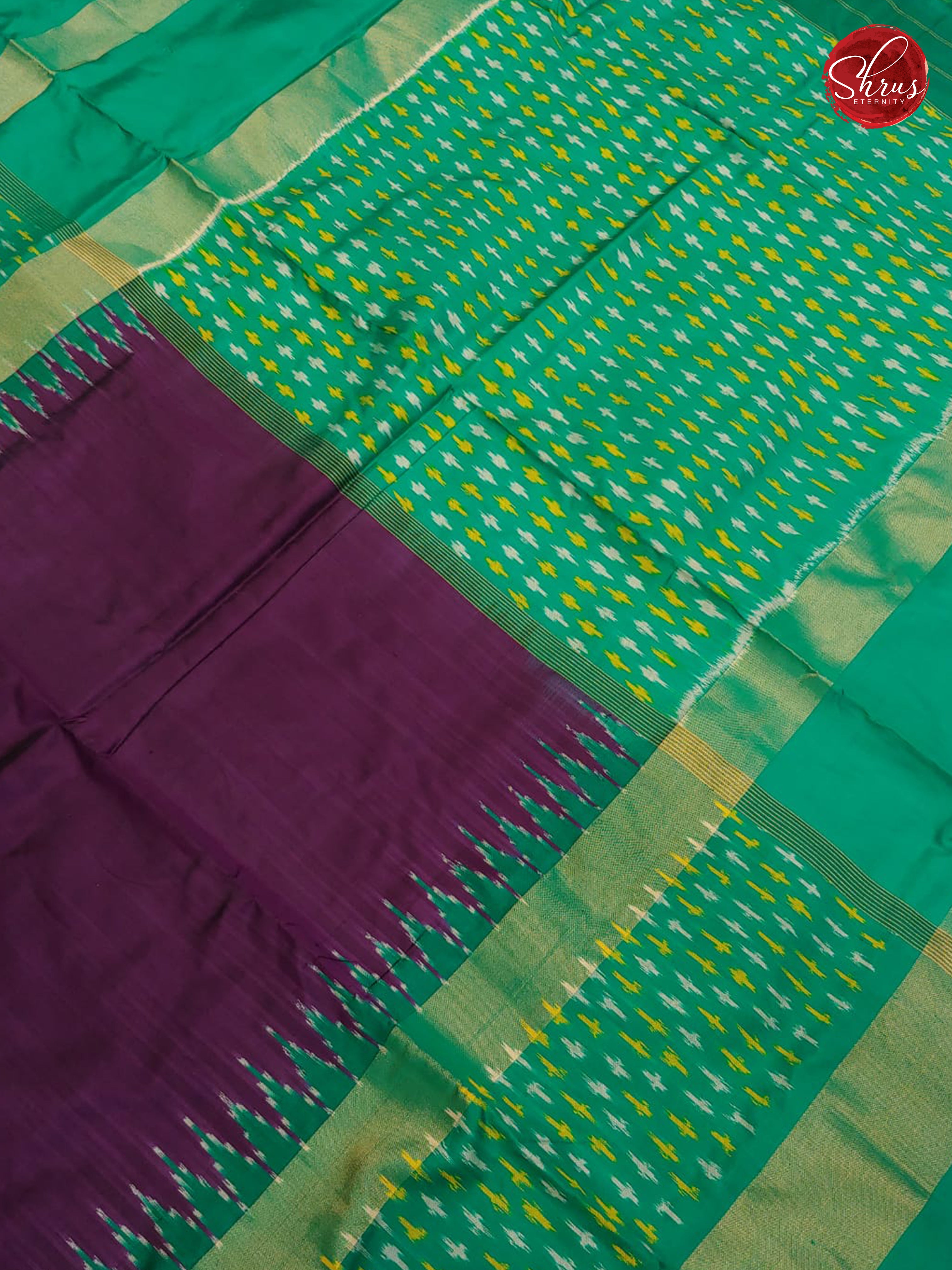 Purple & Green - Ikkat Silk - Shop on ShrusEternity.com
