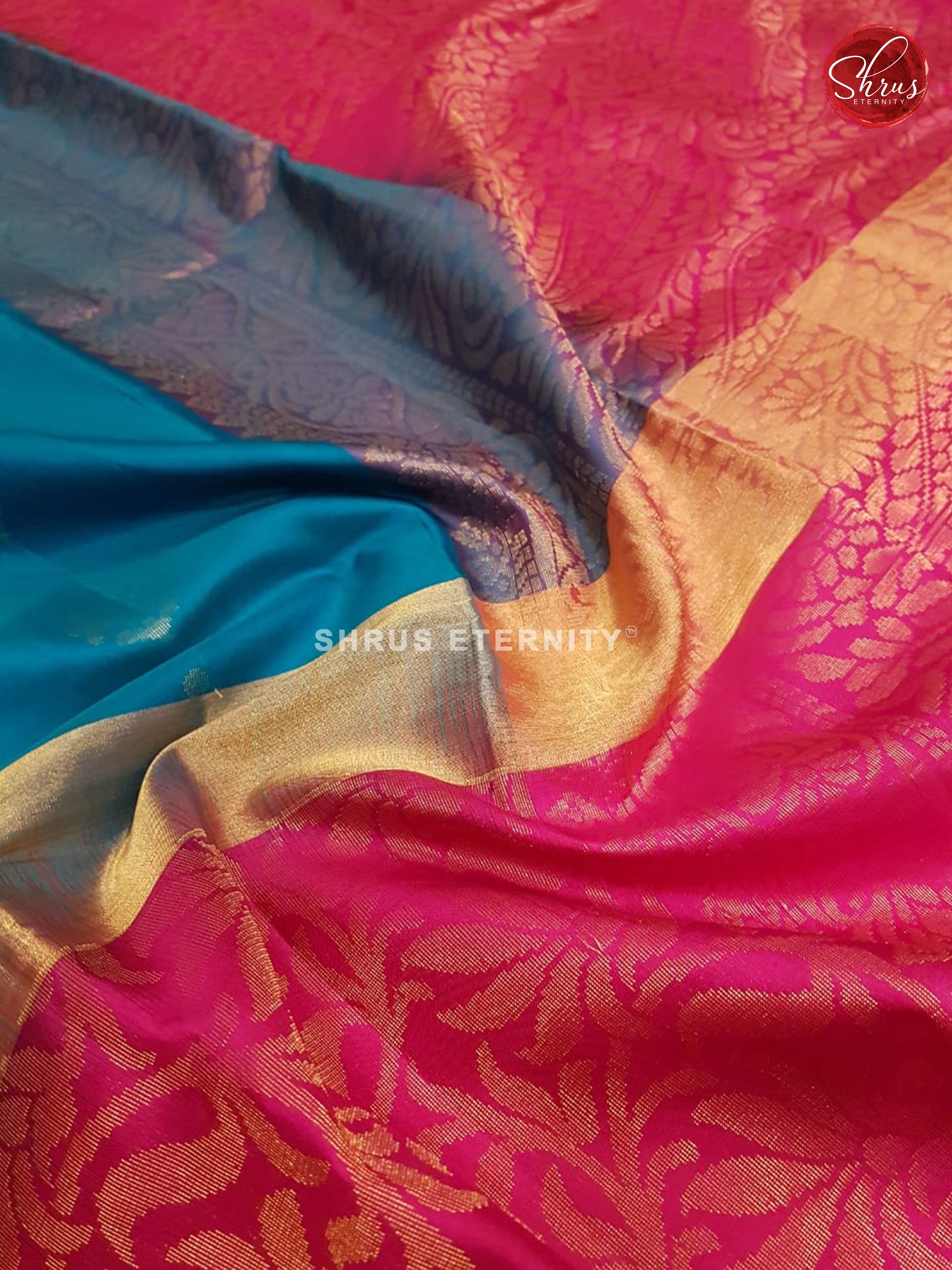 Teal Blue & Pink  - Soft Silk - Shop on ShrusEternity.com