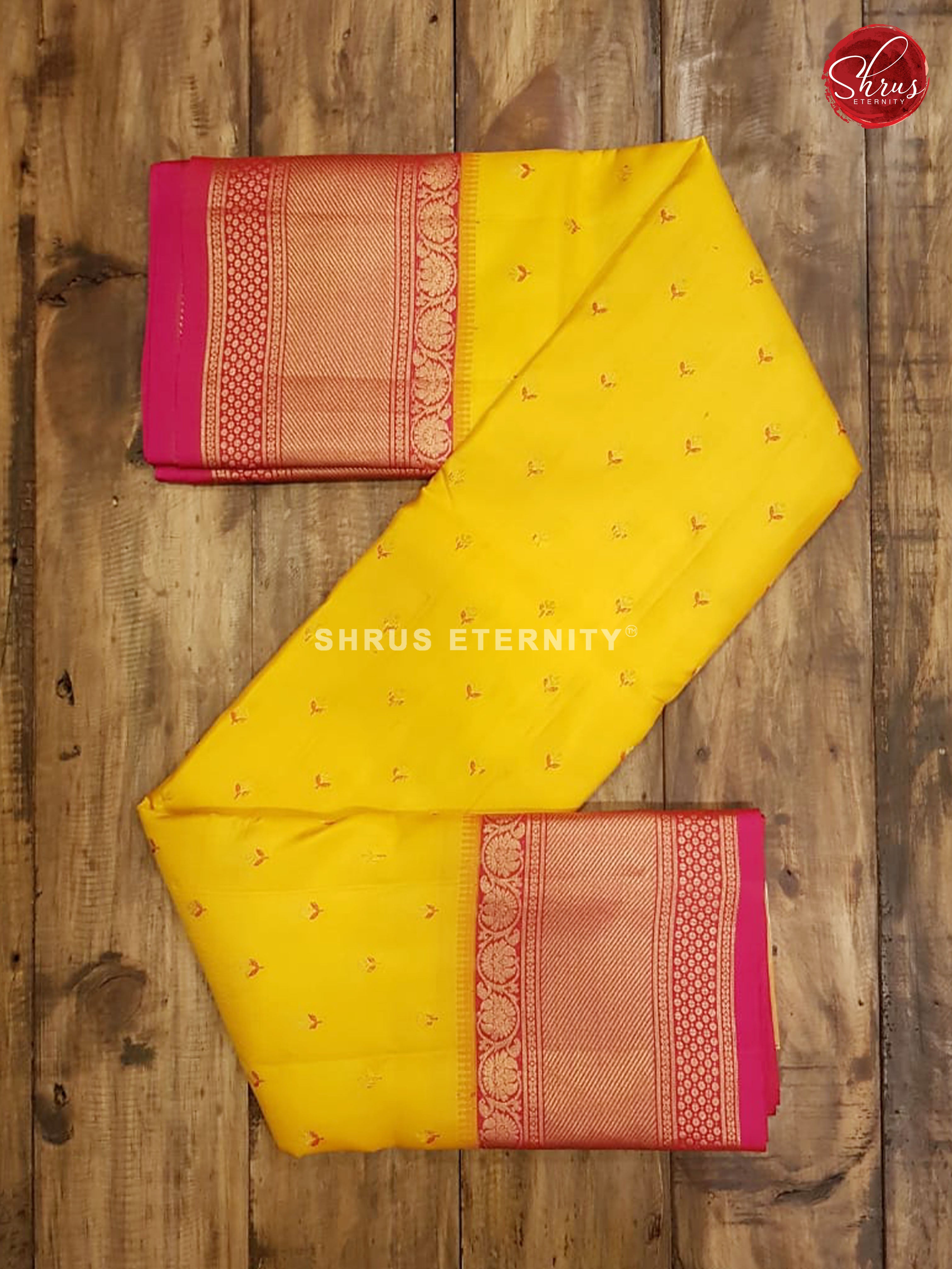 Yellow & Pink - Kanchipuram Silk - Shop on ShrusEternity.com