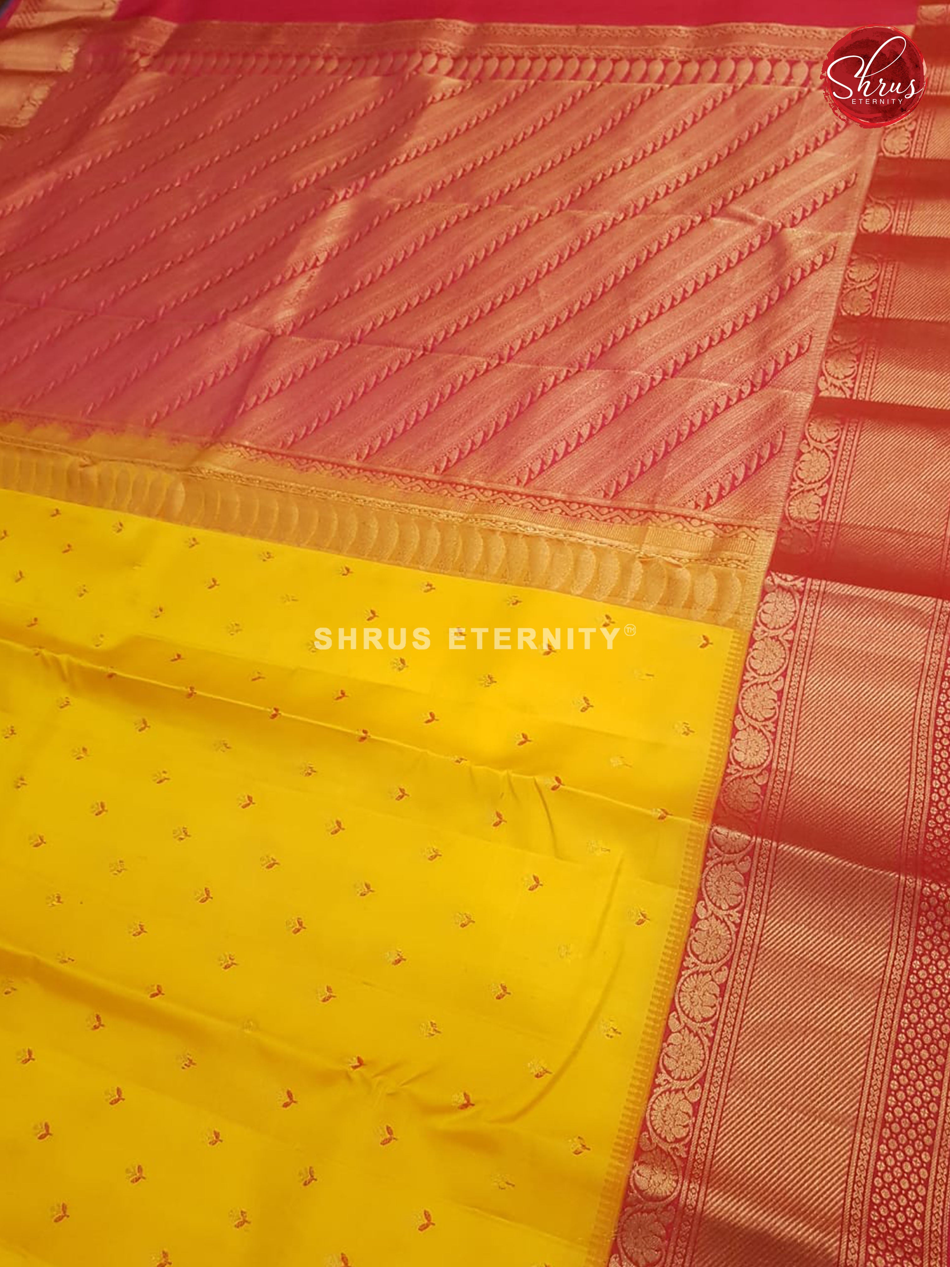 Yellow & Pink - Kanchipuram Silk - Shop on ShrusEternity.com