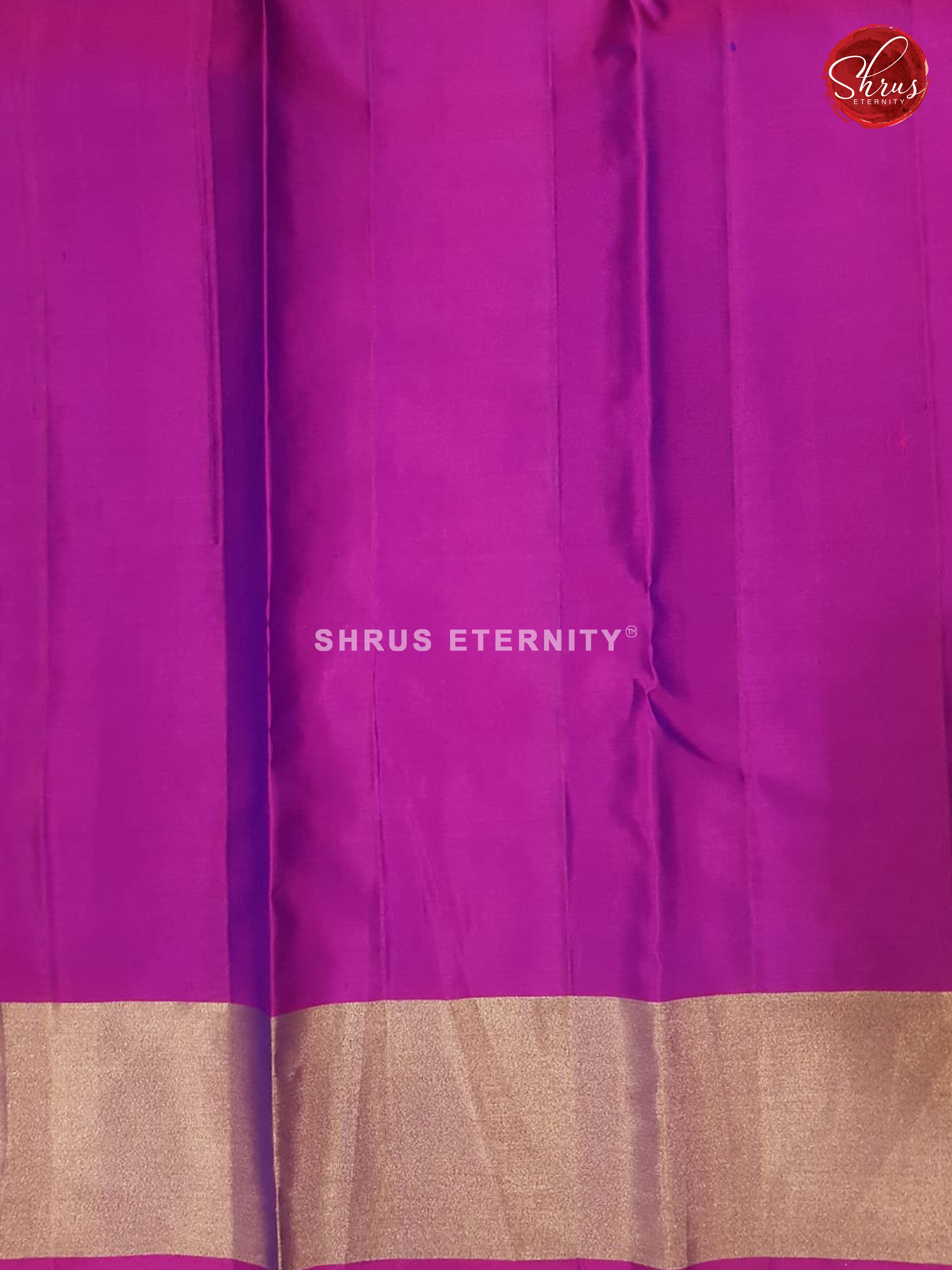 Blue & Magenta Pink - Kanchipuram Silk - Shop on ShrusEternity.com