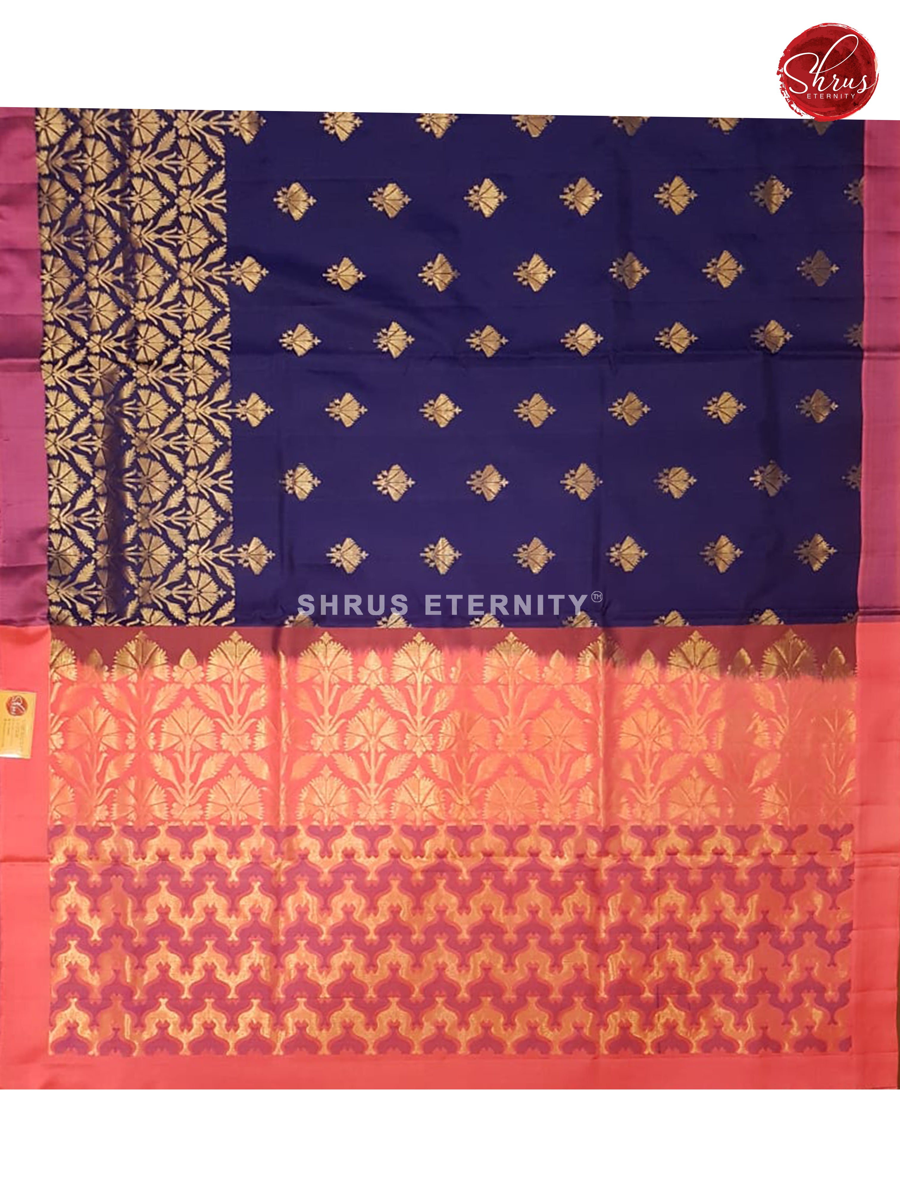 Blue & Orangish Pink  - Soft Silk - Shop on ShrusEternity.com