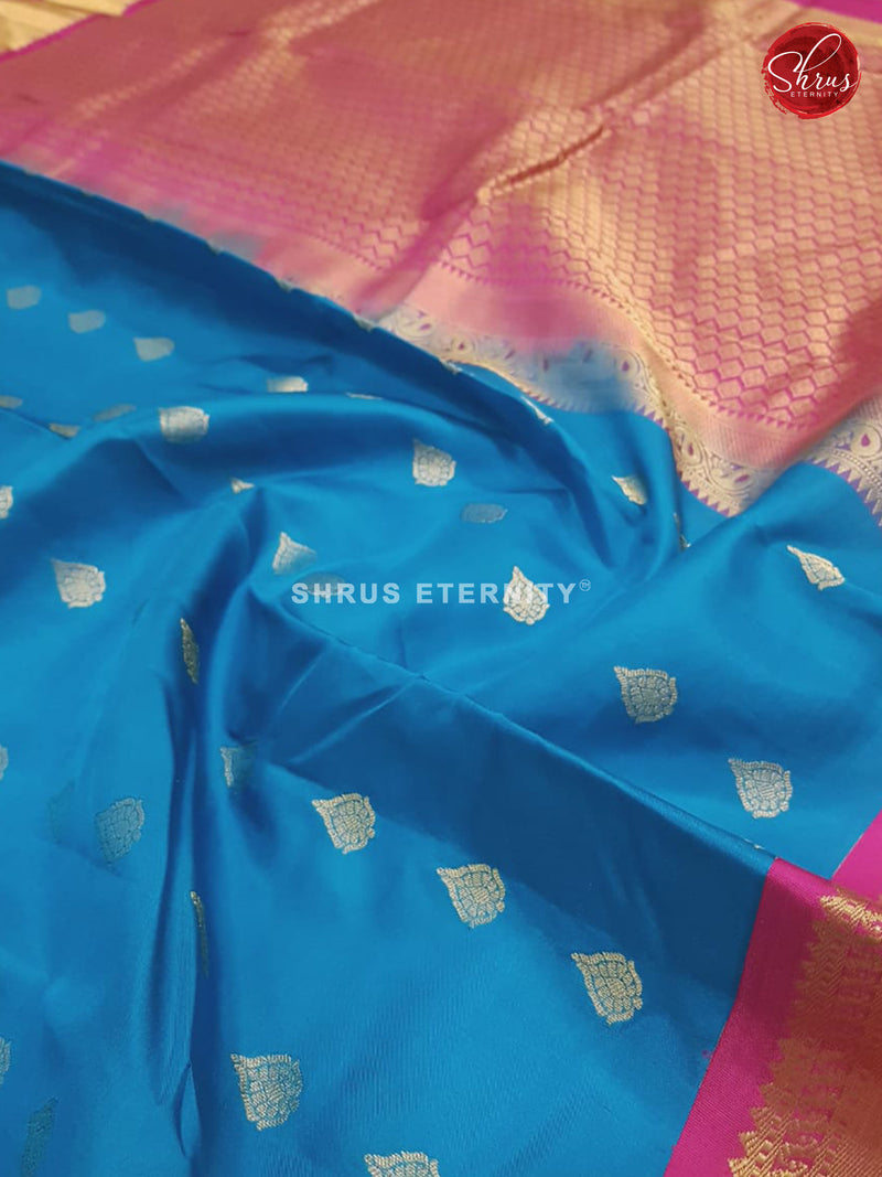 Blue & Pink - Kanchipuram Silks - Shop on ShrusEternity.com