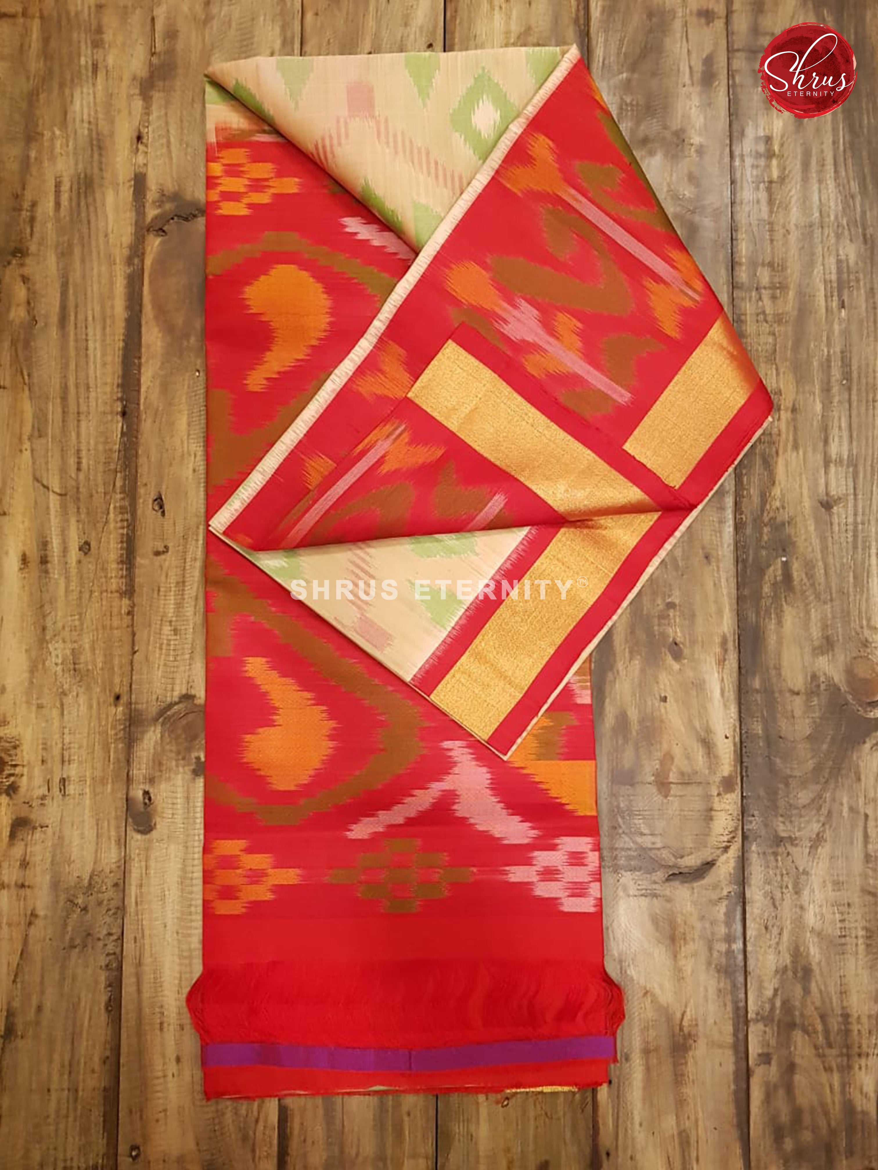 Beige & Red - Soft Silk - Shop on ShrusEternity.com