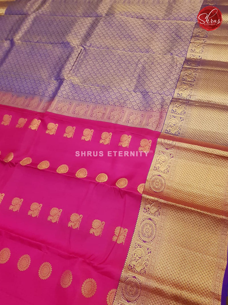 Pink & Blue  - Kanchipuram Silks - Shop on ShrusEternity.com