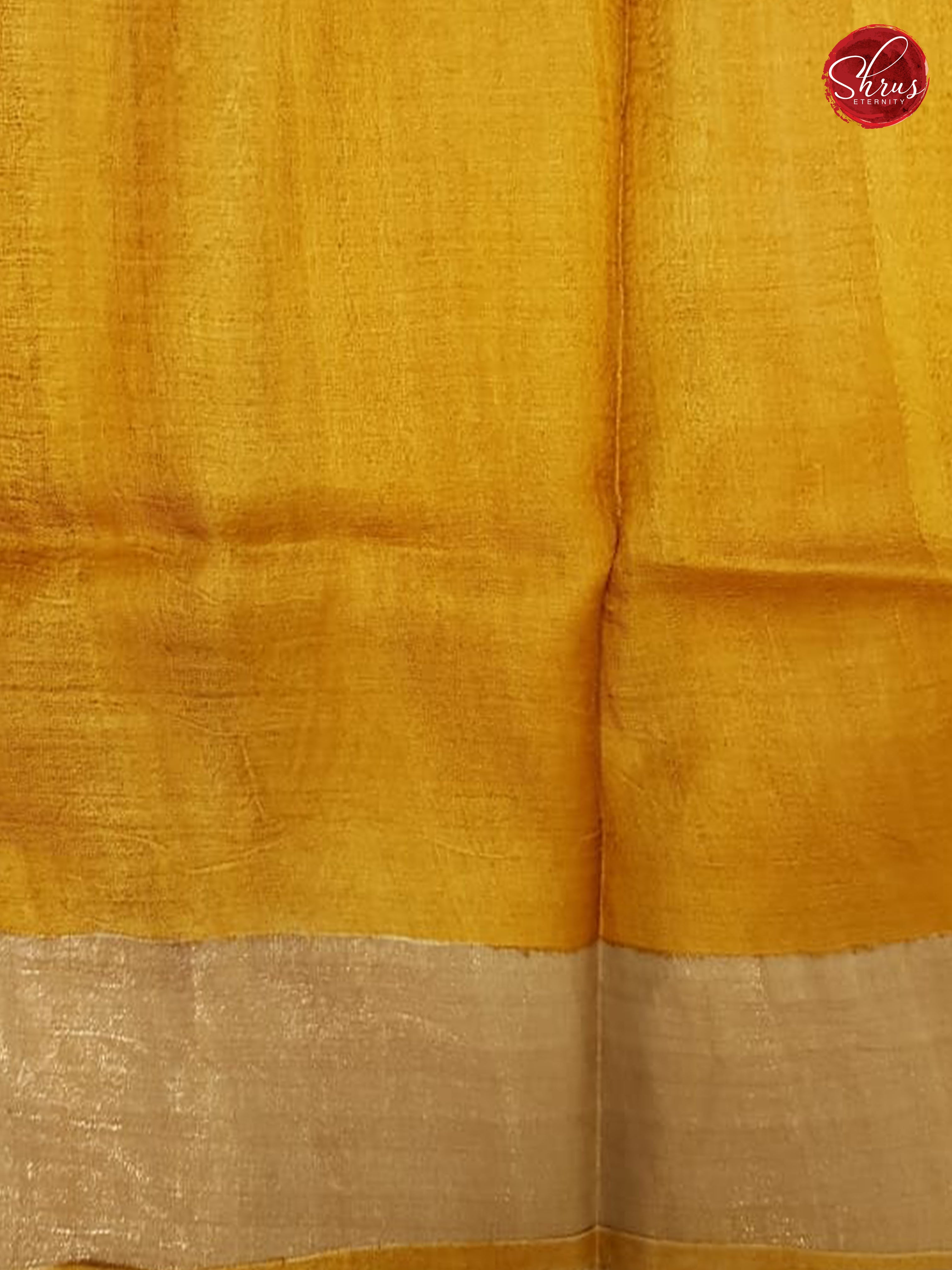 Yellow & Cream - Tussar with Hand Paint - Shop on ShrusEternity.com