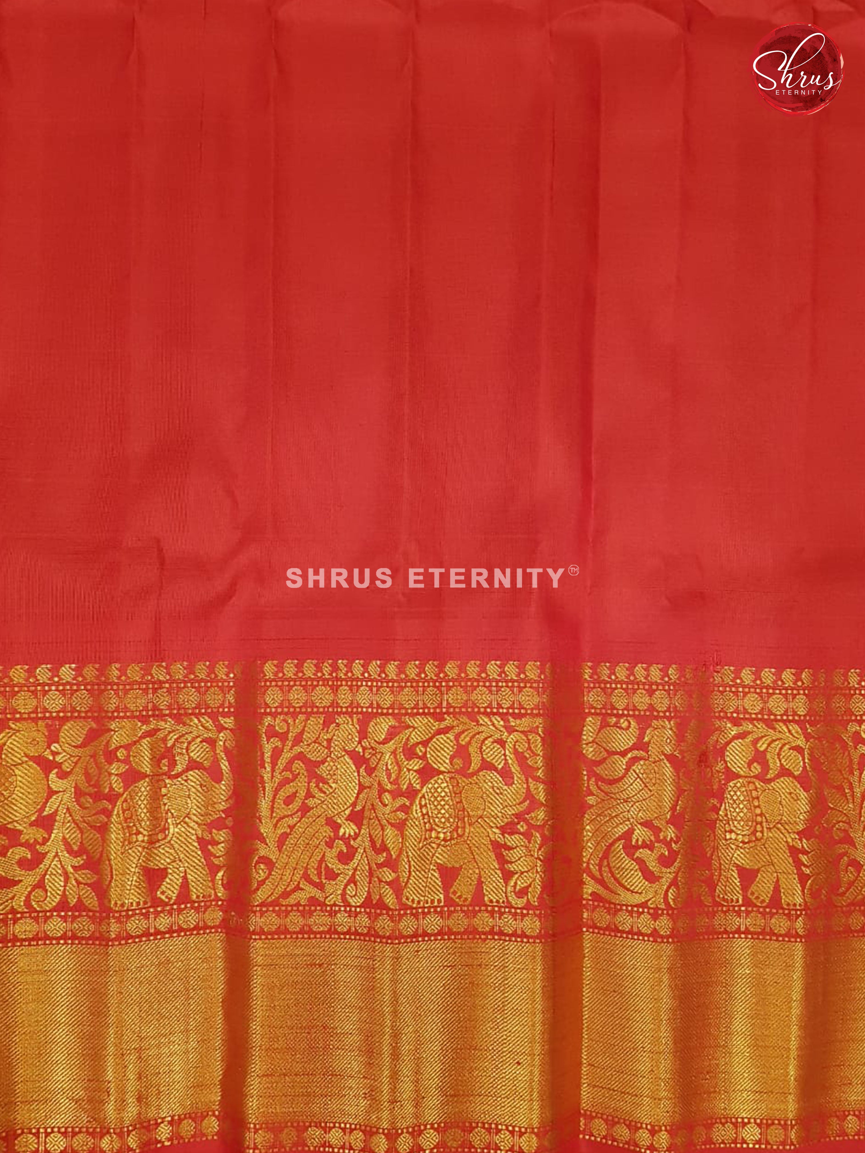 Dark Green & Red  - Gadwal Silk - Shop on ShrusEternity.com