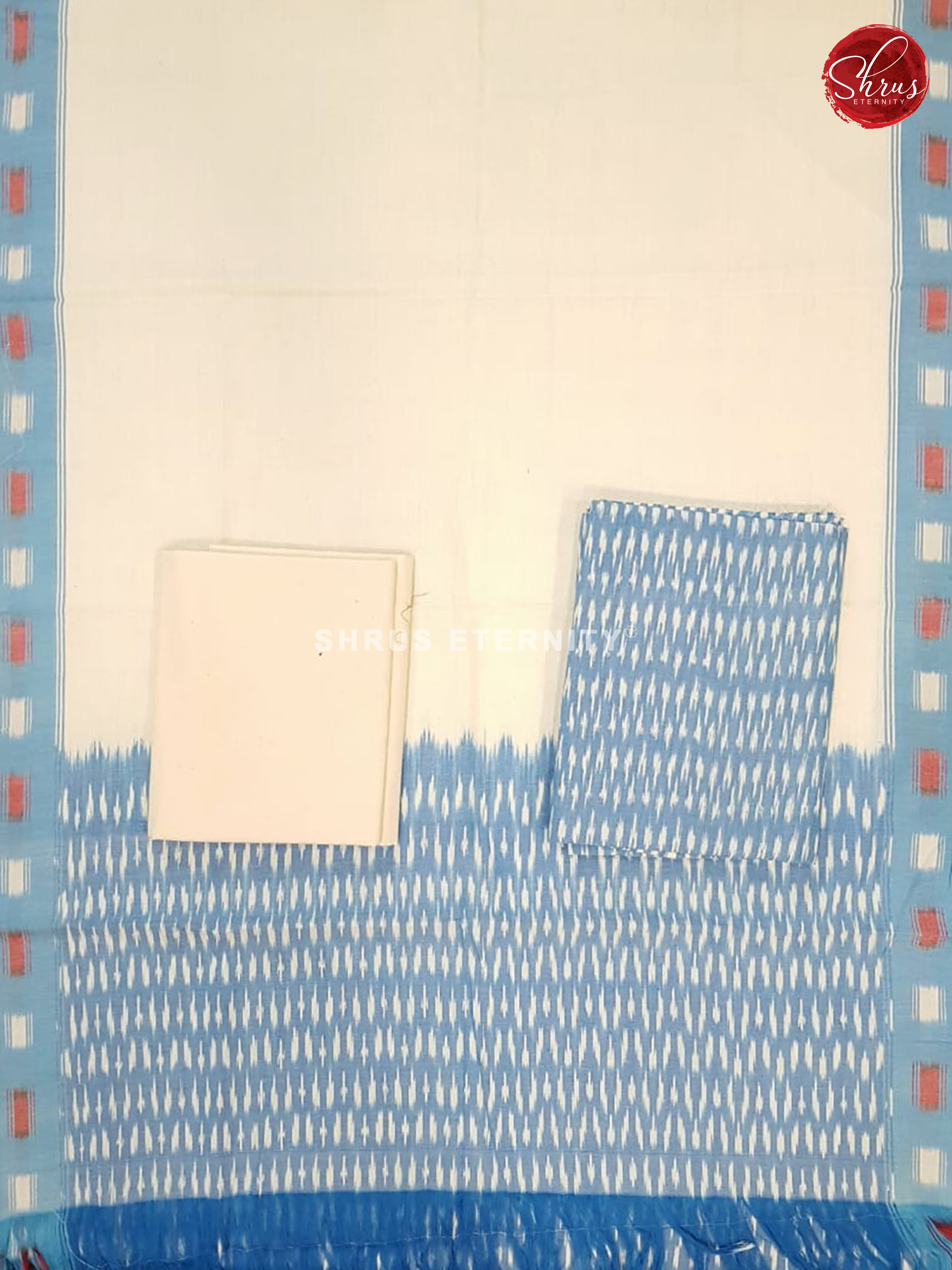 Blue & White - Ikkat Cotton Salwar - Shop on ShrusEternity.com