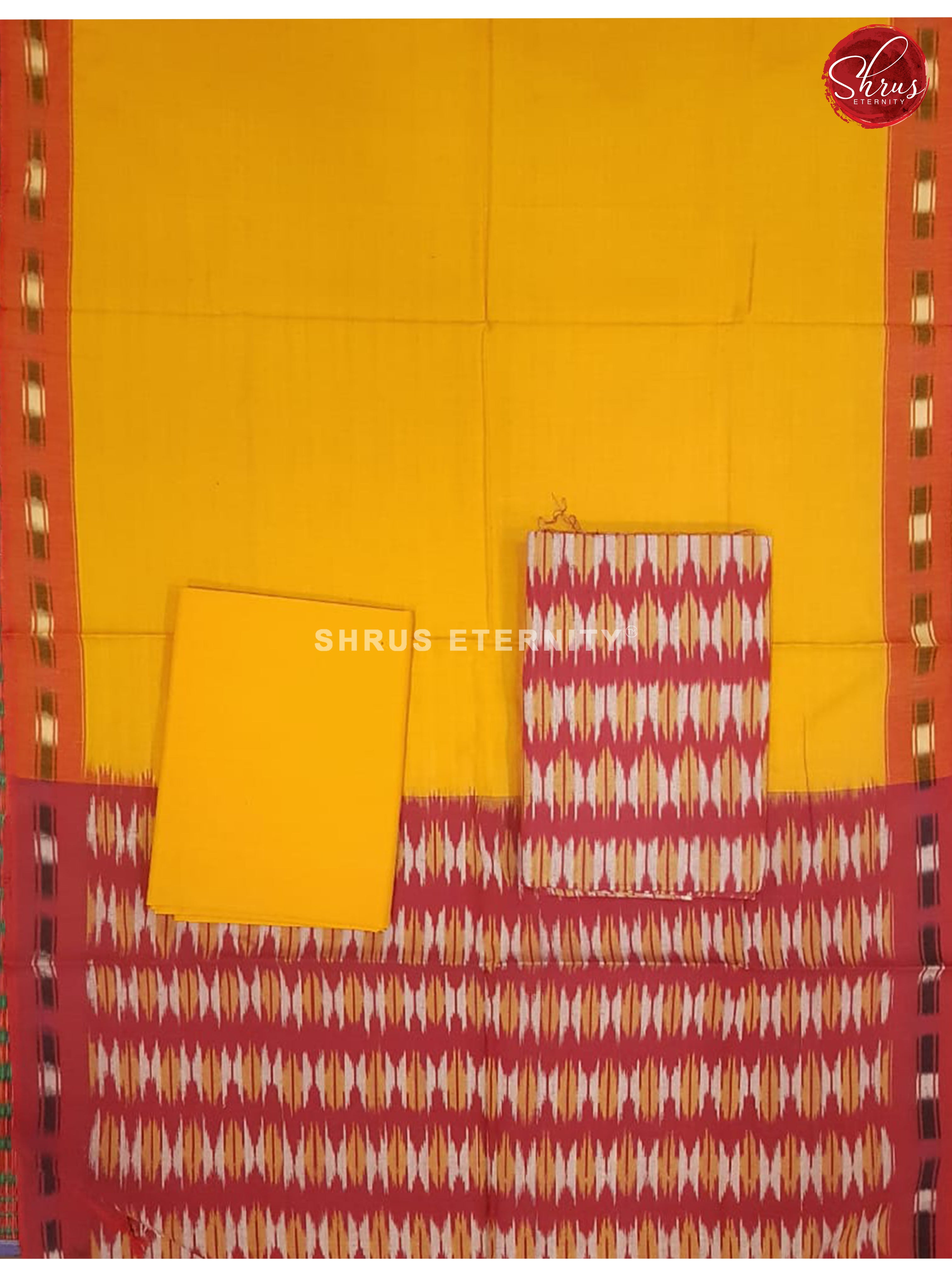 Maroon & Yellow - Ikkat Cotton Salwar - Shop on ShrusEternity.com