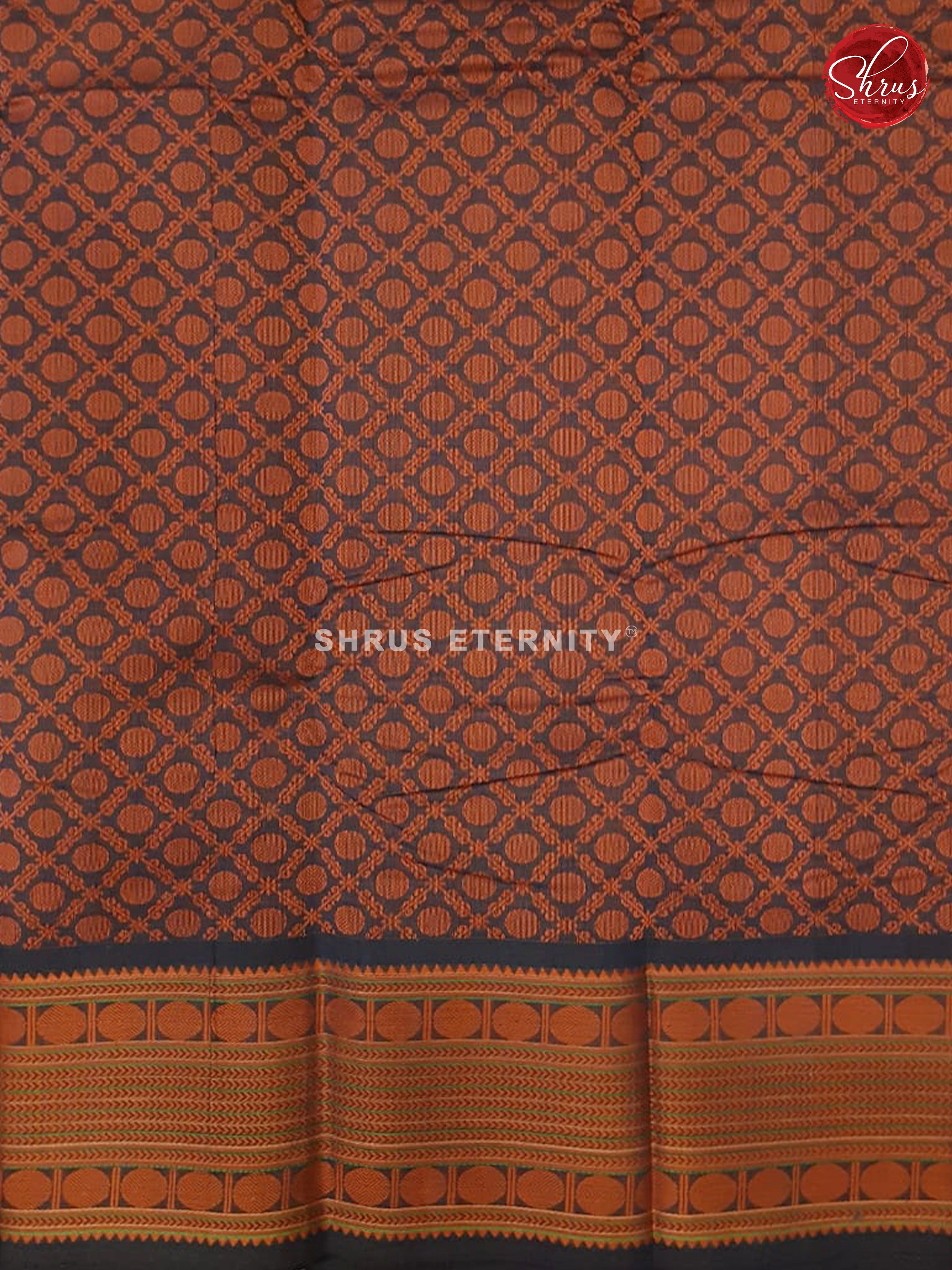 Blue & Brick orange - Kanchi Cotton - Shop on ShrusEternity.com