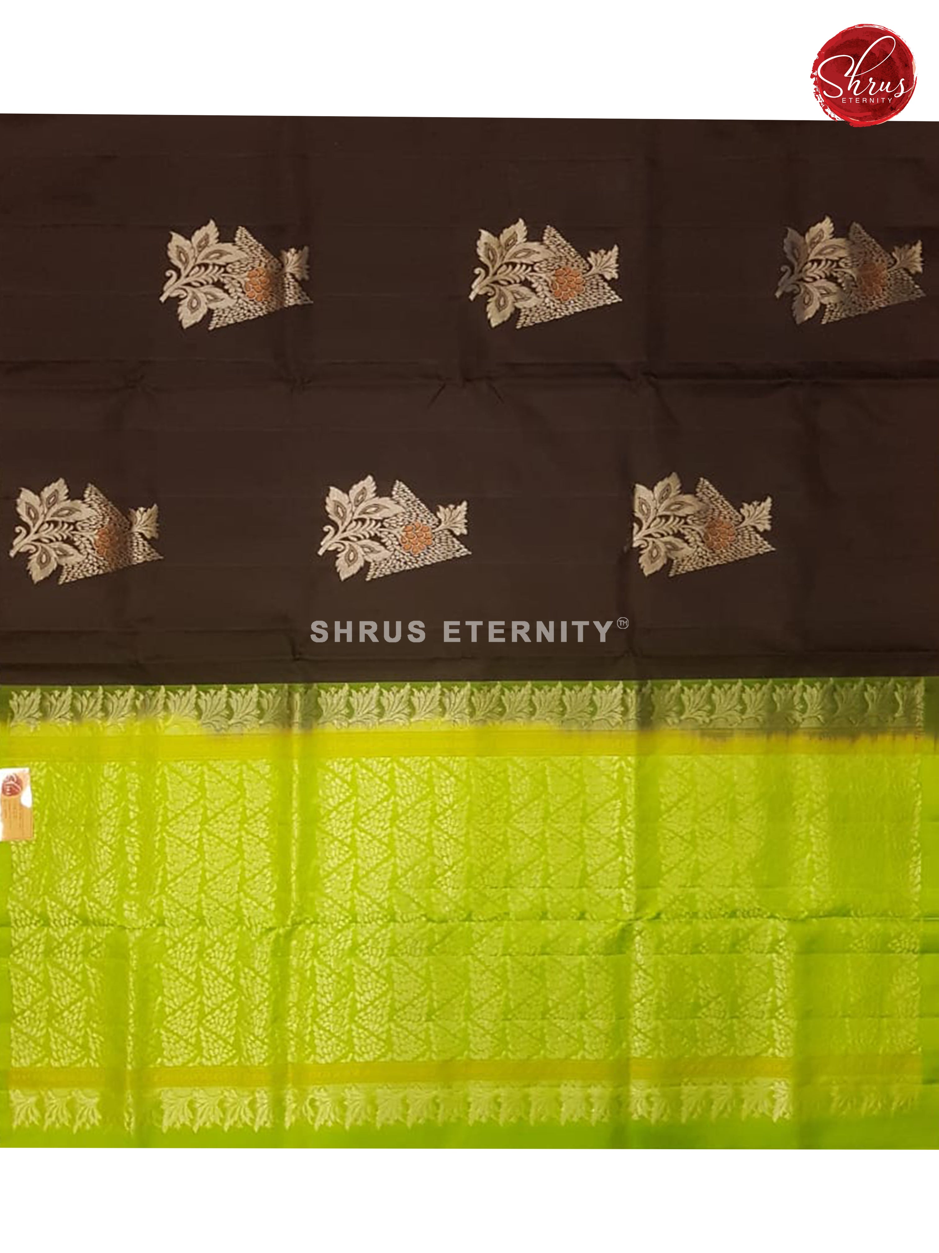 Dark Brown & Light Green  - Soft Silk - Shop on ShrusEternity.com