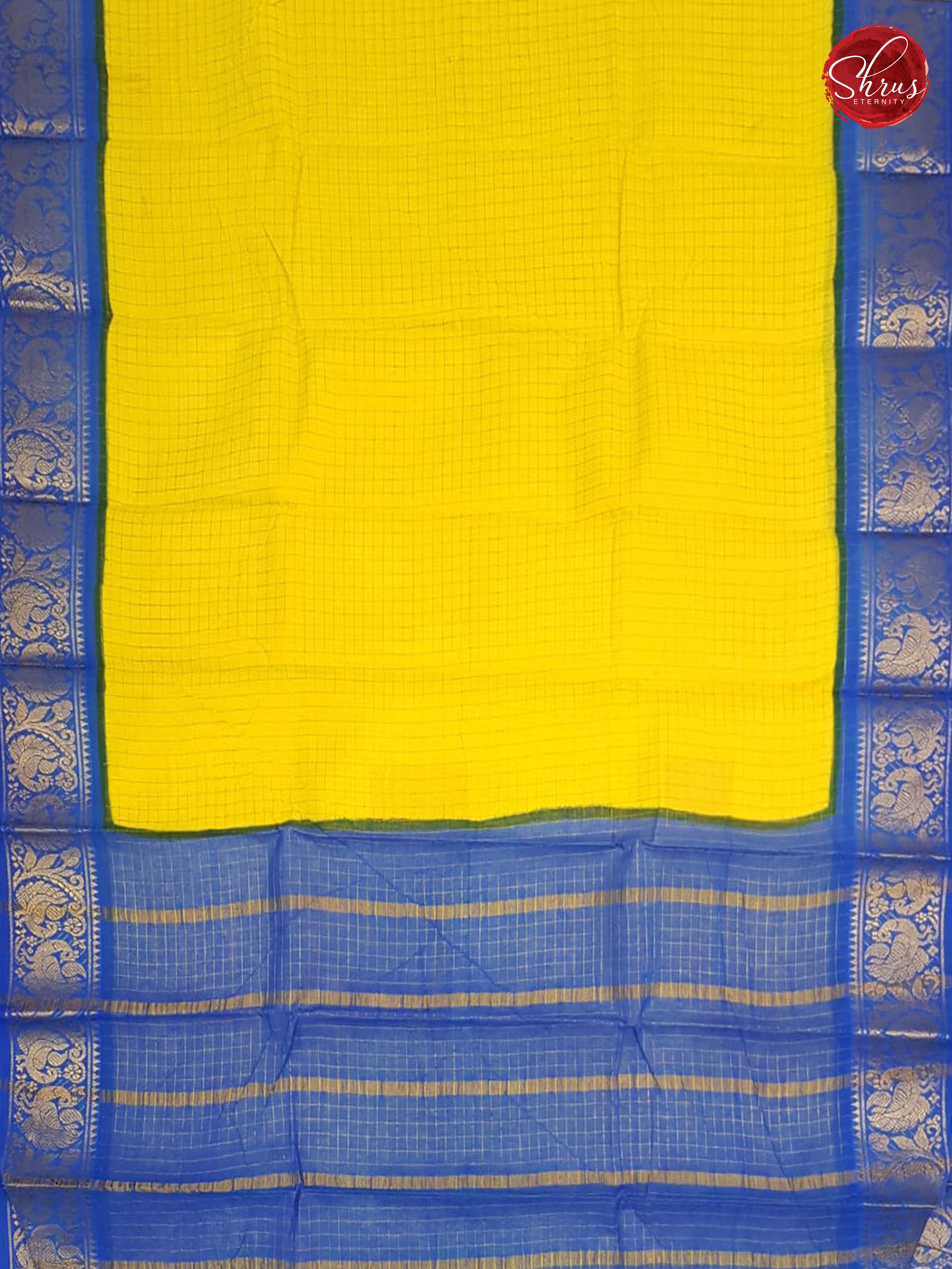 Yellow & Blue - Sungudi Cotton - Shop on ShrusEternity.com