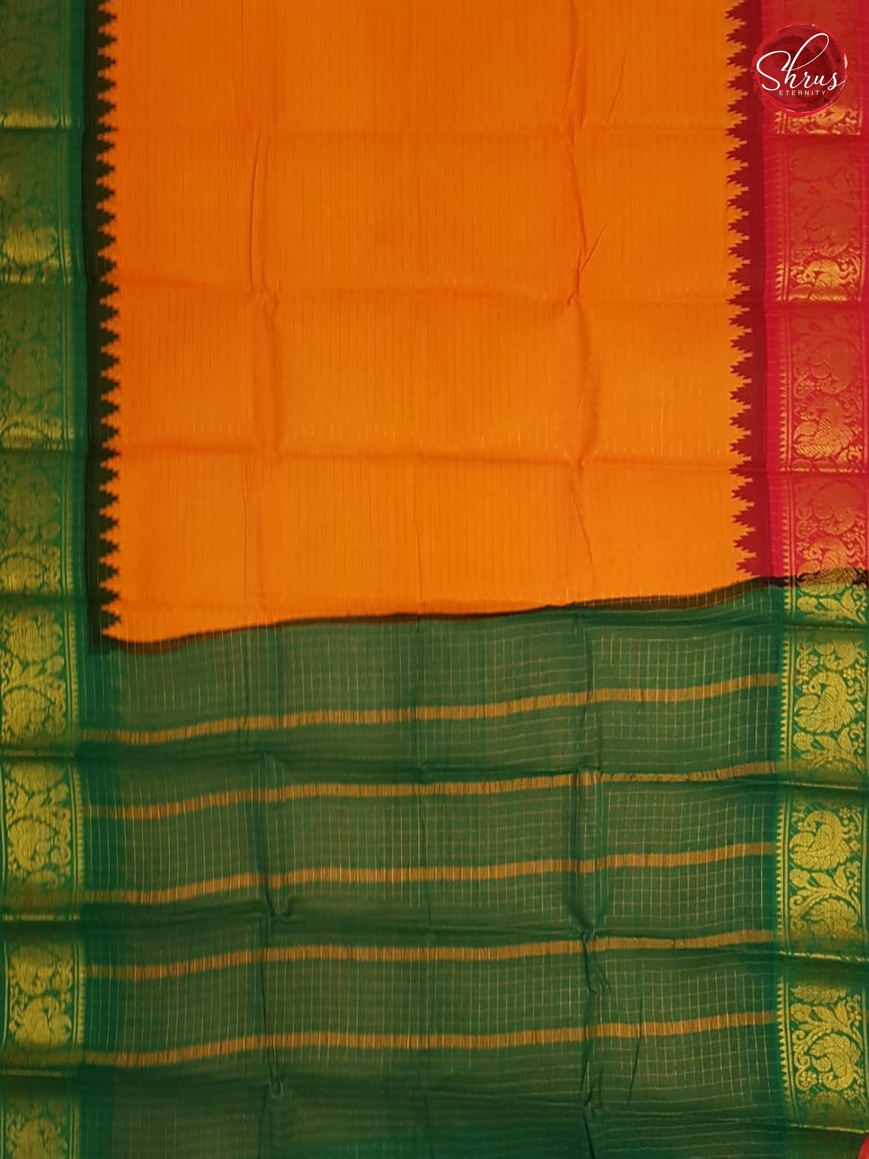 Orange & Green - Sungudi Cotton - Shop on ShrusEternity.com