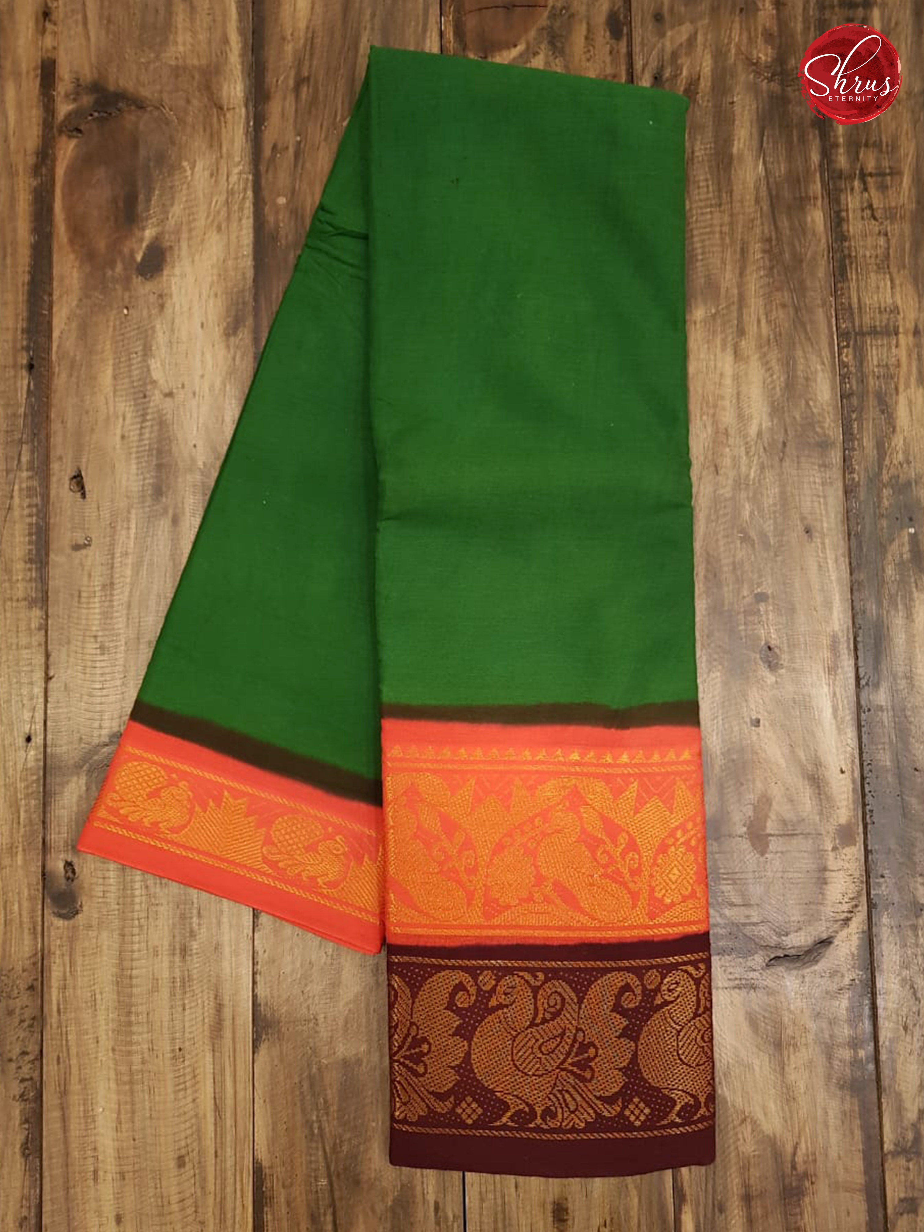 Green & Orange - Sungudi Cotton - Shop on ShrusEternity.com