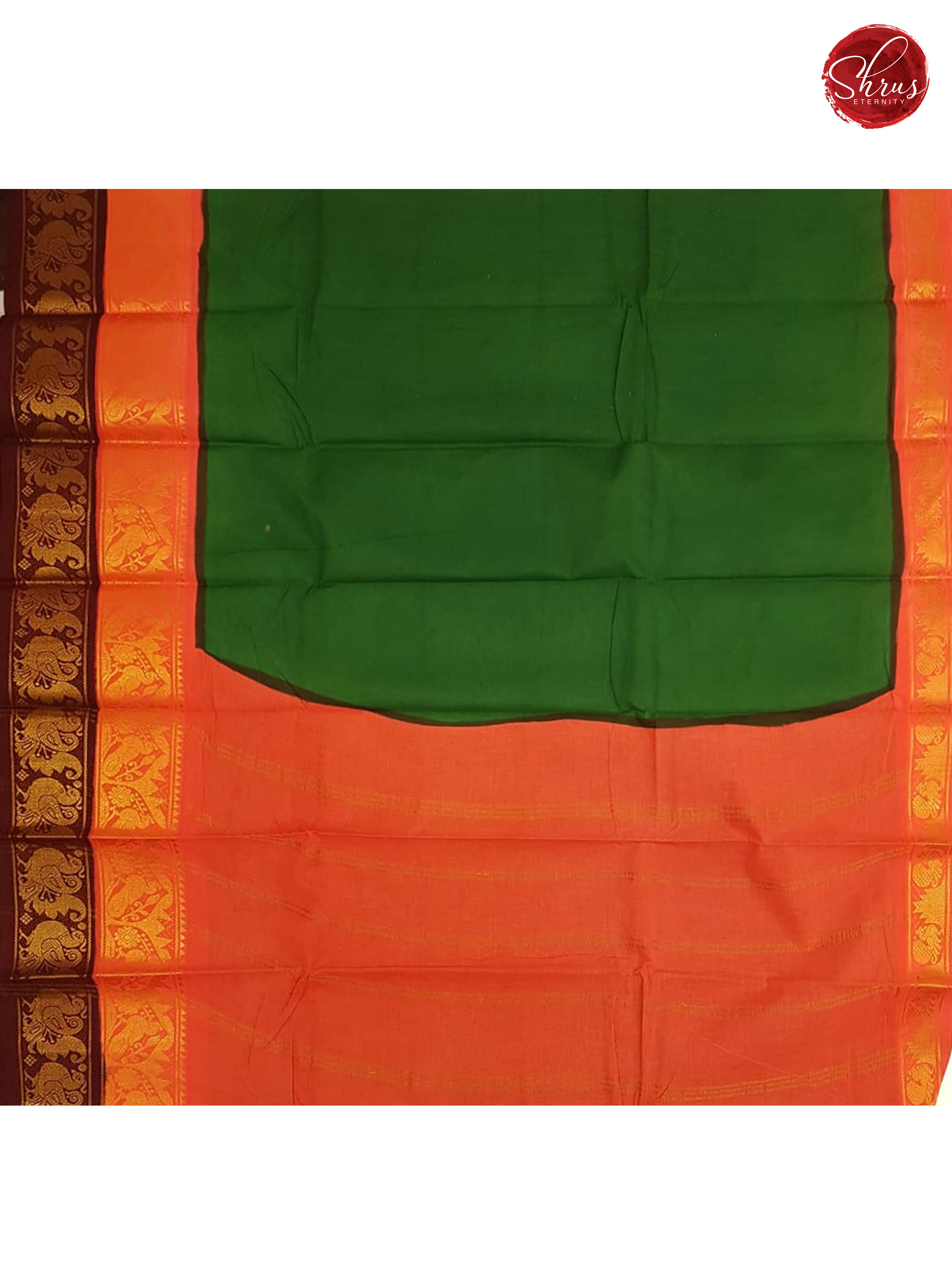 Green & Orange - Sungudi Cotton - Shop on ShrusEternity.com