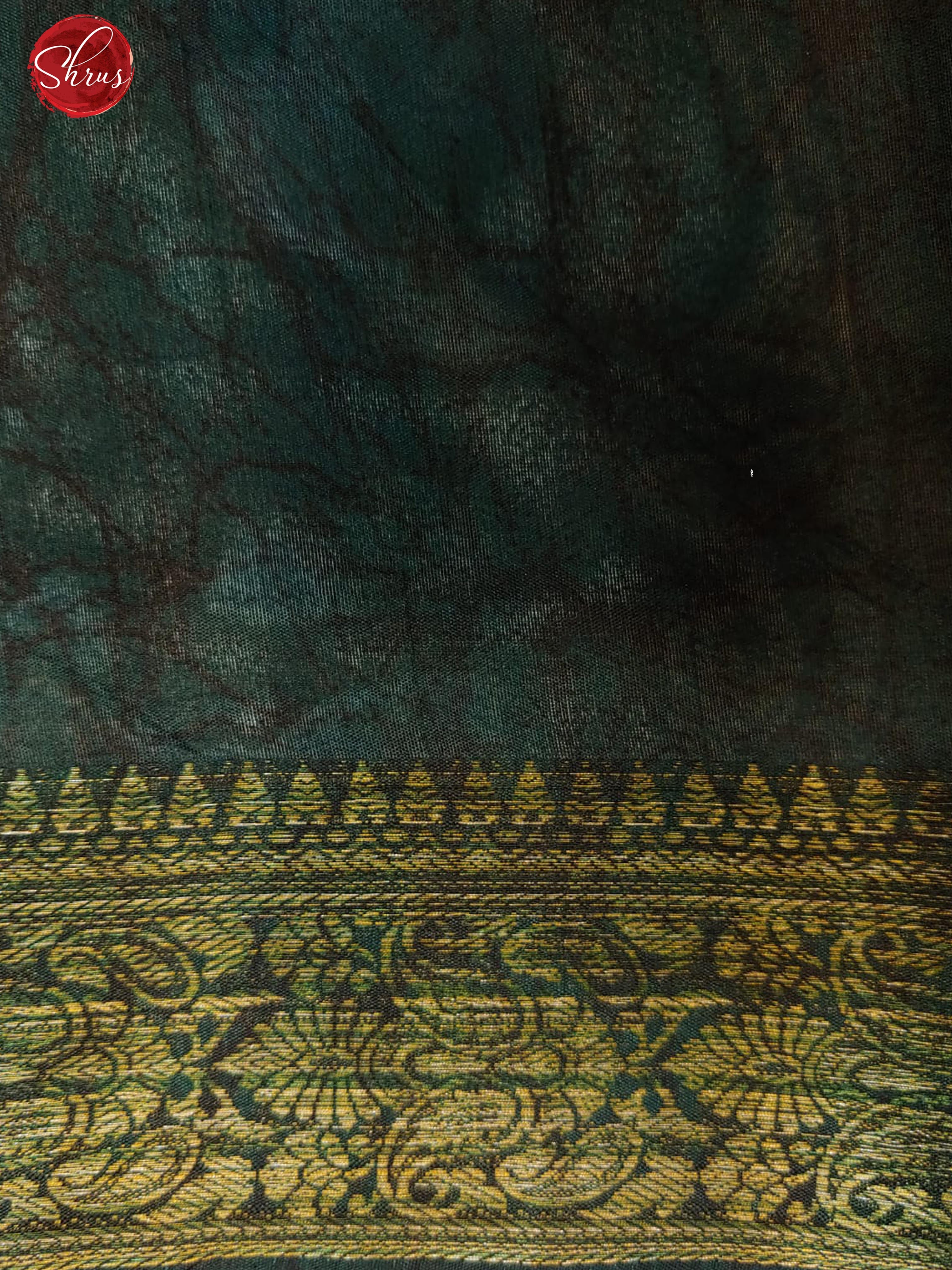 Green(Single Tone) - Art Murshidabad with floral print on the body & Zari Border - Shop on ShrusEternity.com