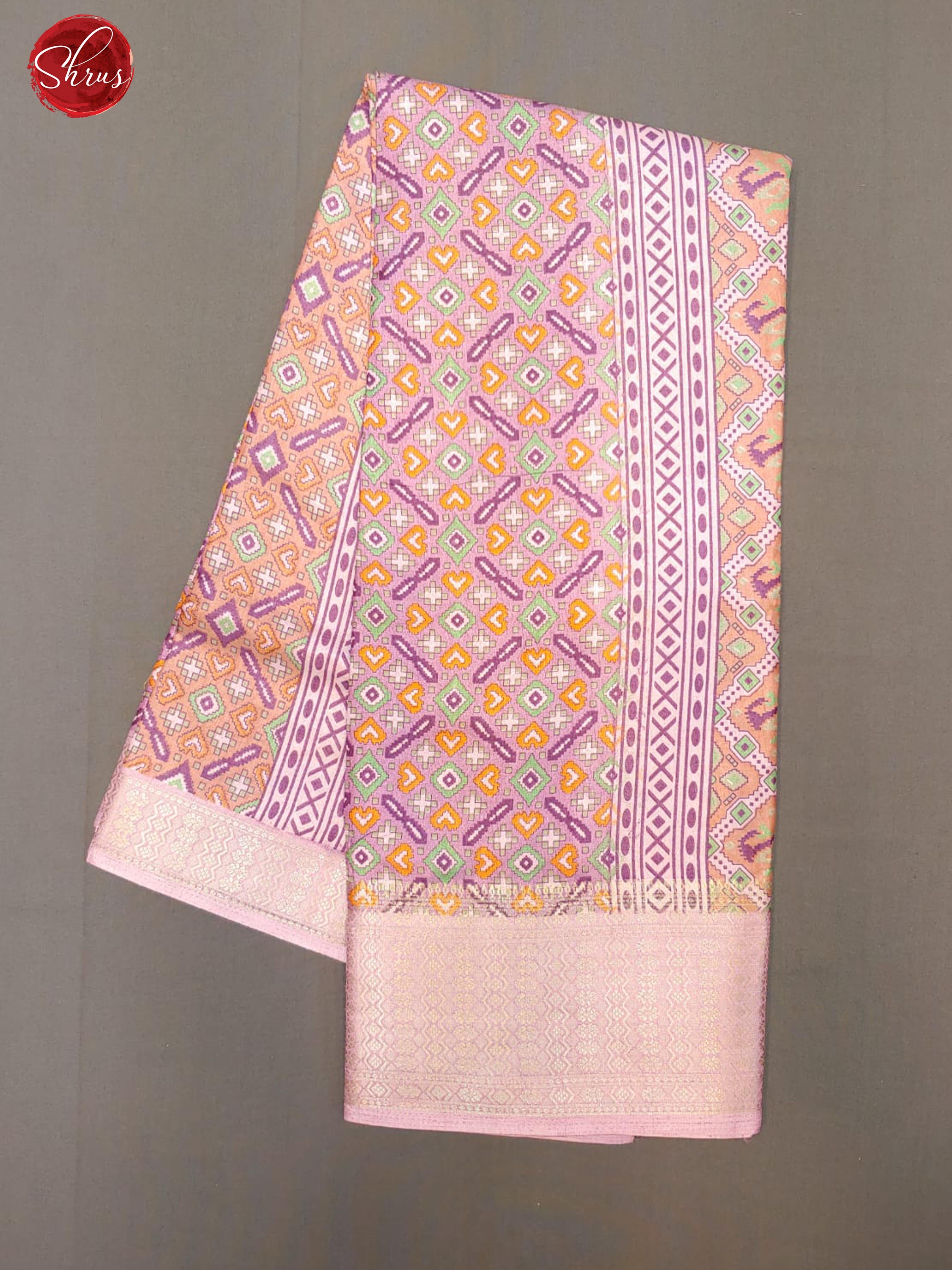 Lavender (Single Tone) - Art Murshidabad with floral patola pattern on the body&  Zari Border - Shop on ShrusEternity.com