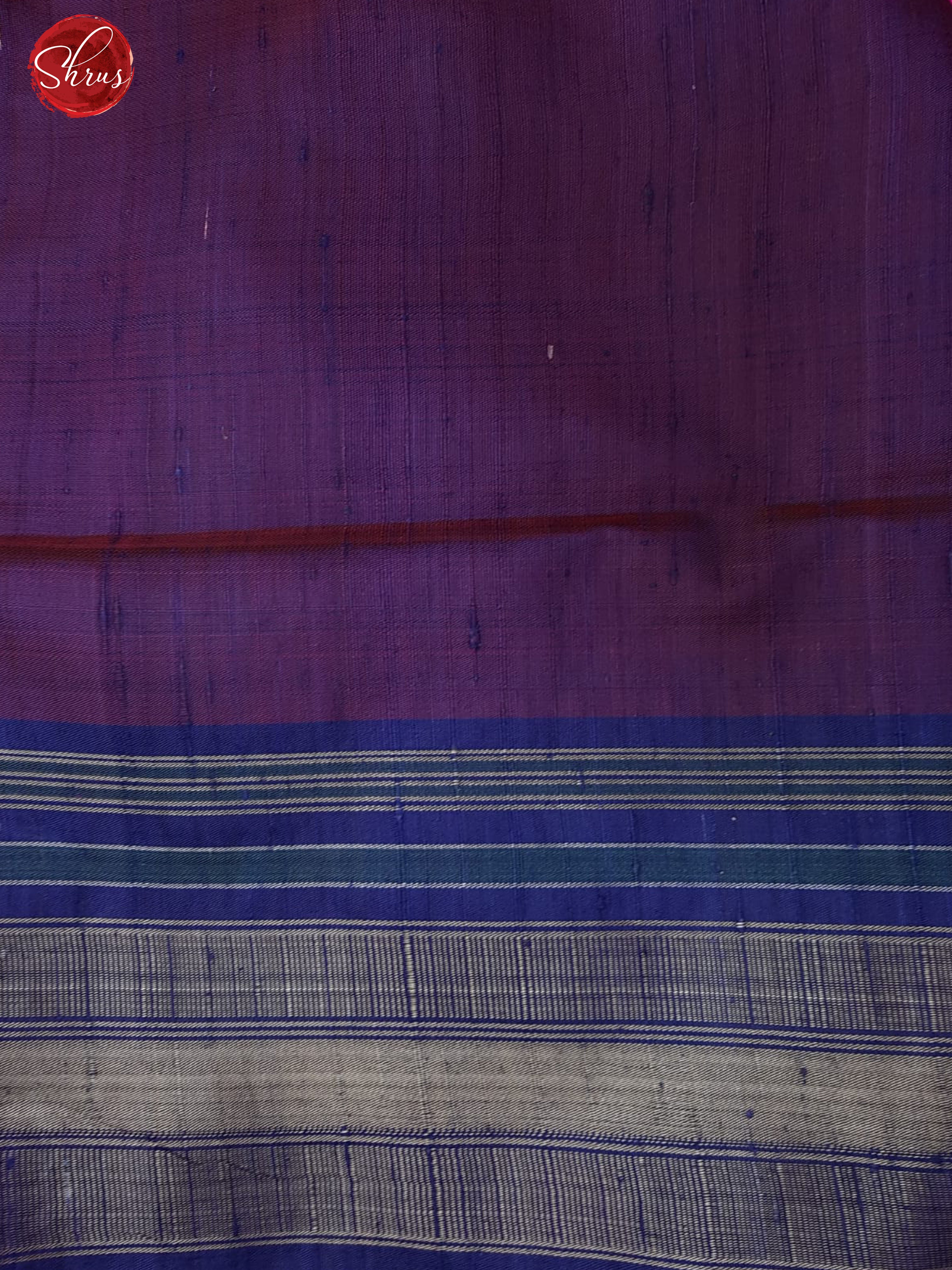 Pink & Blue - Raw Silk with thread woven floral motifs on the body & Contrast Border - Shop on ShrusEternity.com