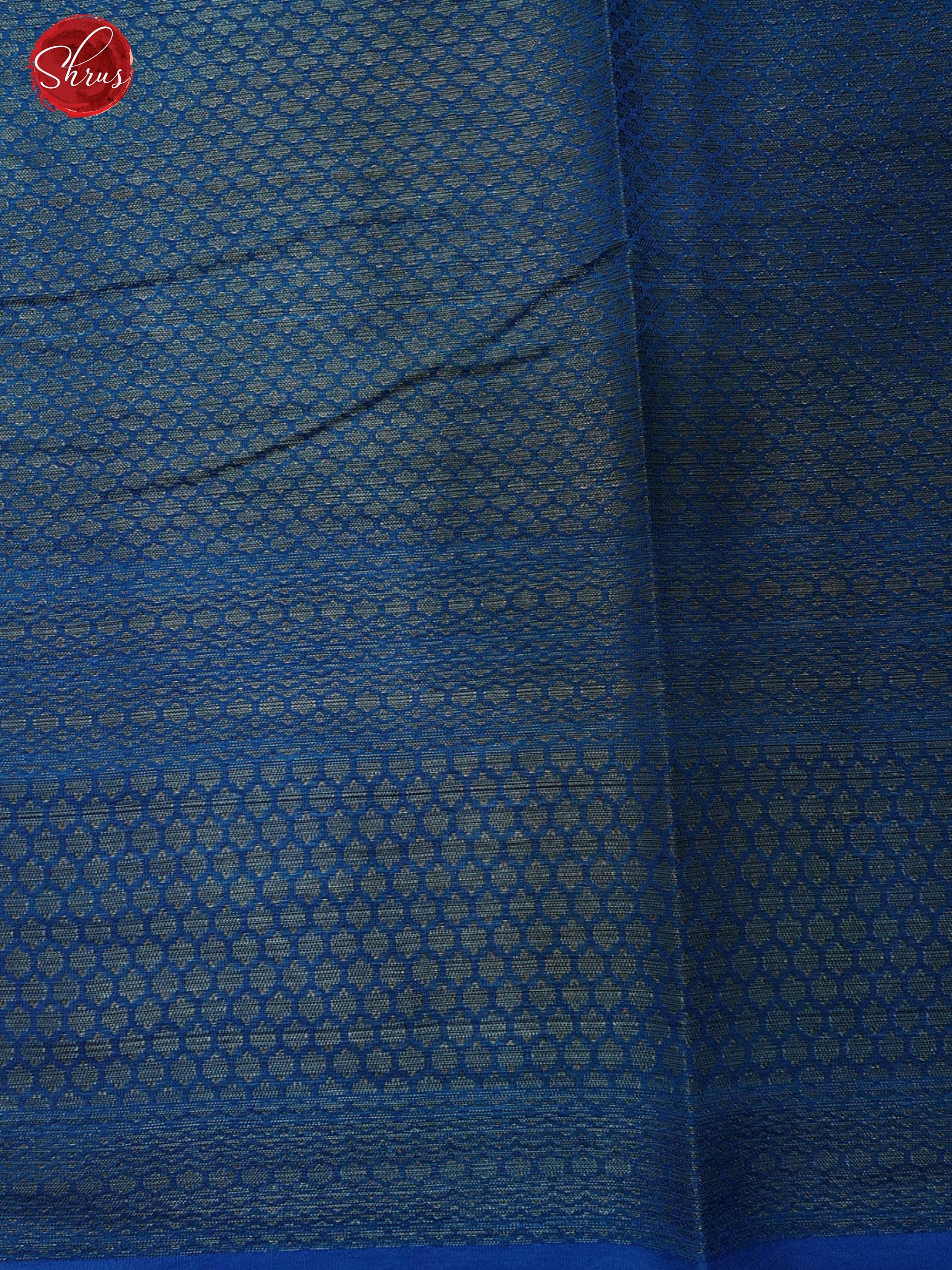 Green & Blue- Semi Banarasi with zari woven floral buttas on the body & Contrast Zari Border - Shop on ShrusEternity.com