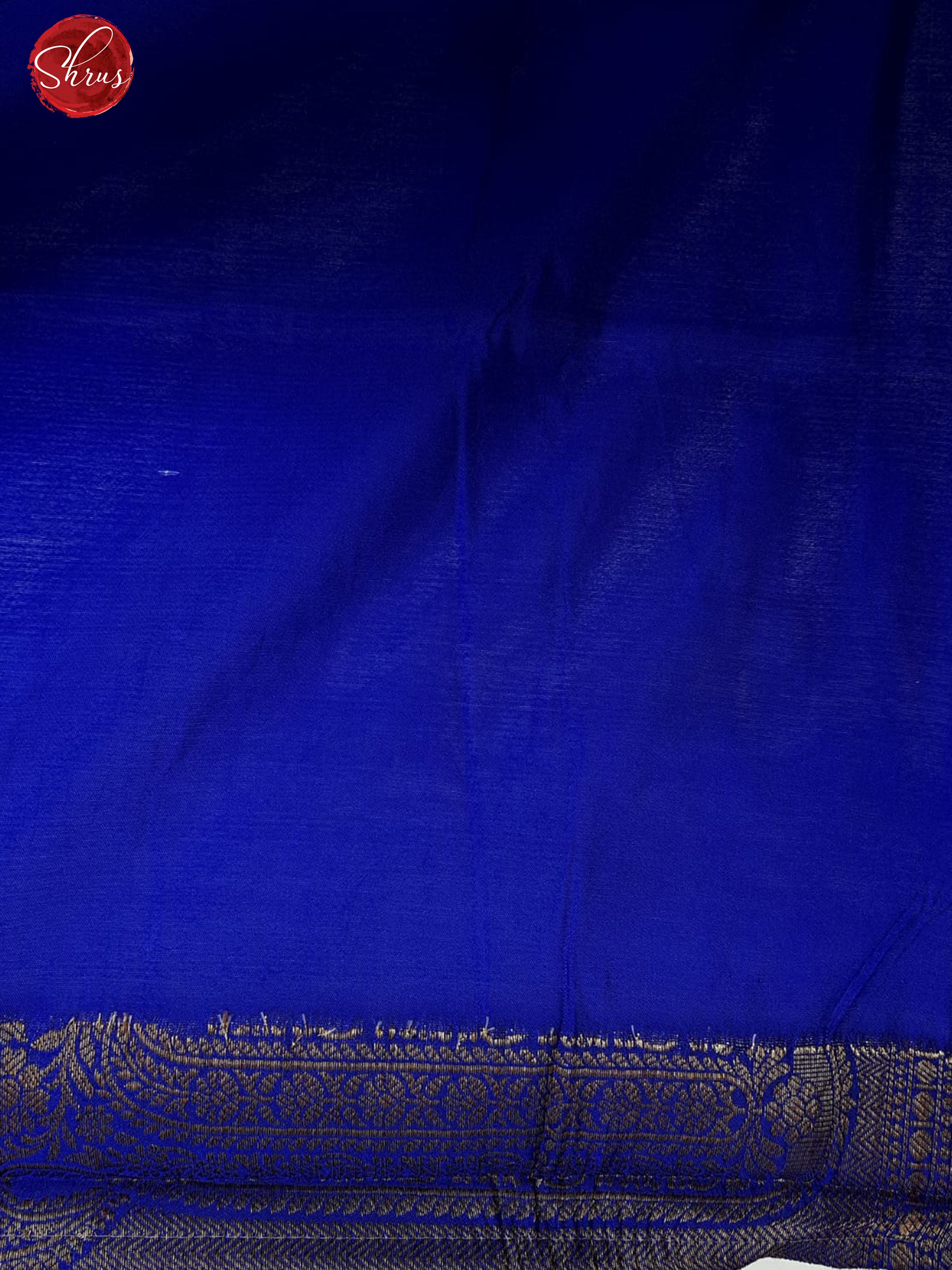 Blue(Single Tone)- Semi Banarasi with zari woven buttas on the body & Zari Border - Shop on ShrusEternity.com