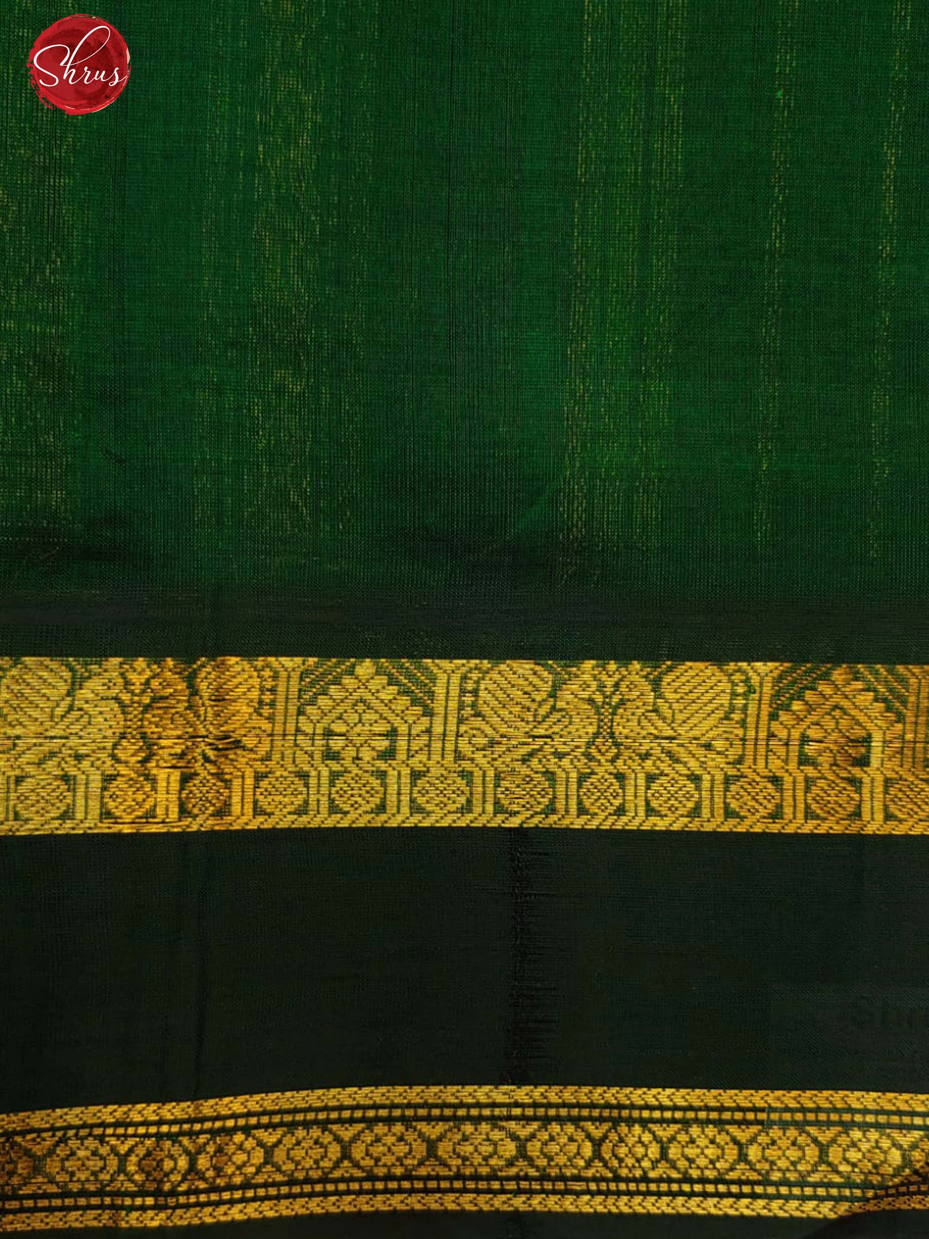 Rani Pink & Green - Silk Cotton with floral print on the body & Contrast Zari Border - Shop on ShrusEternity.com