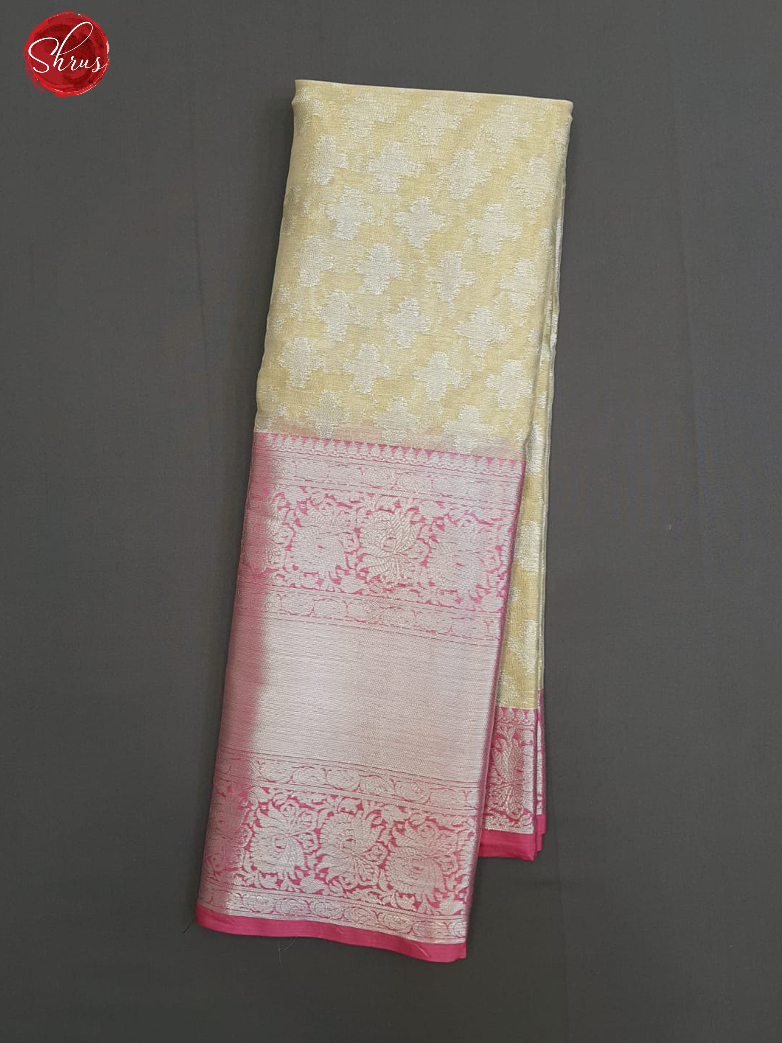 Peach & Pink- Kora Banarasi with zari woven buttas on the body & Zari Border - Shop on ShrusEternity.com