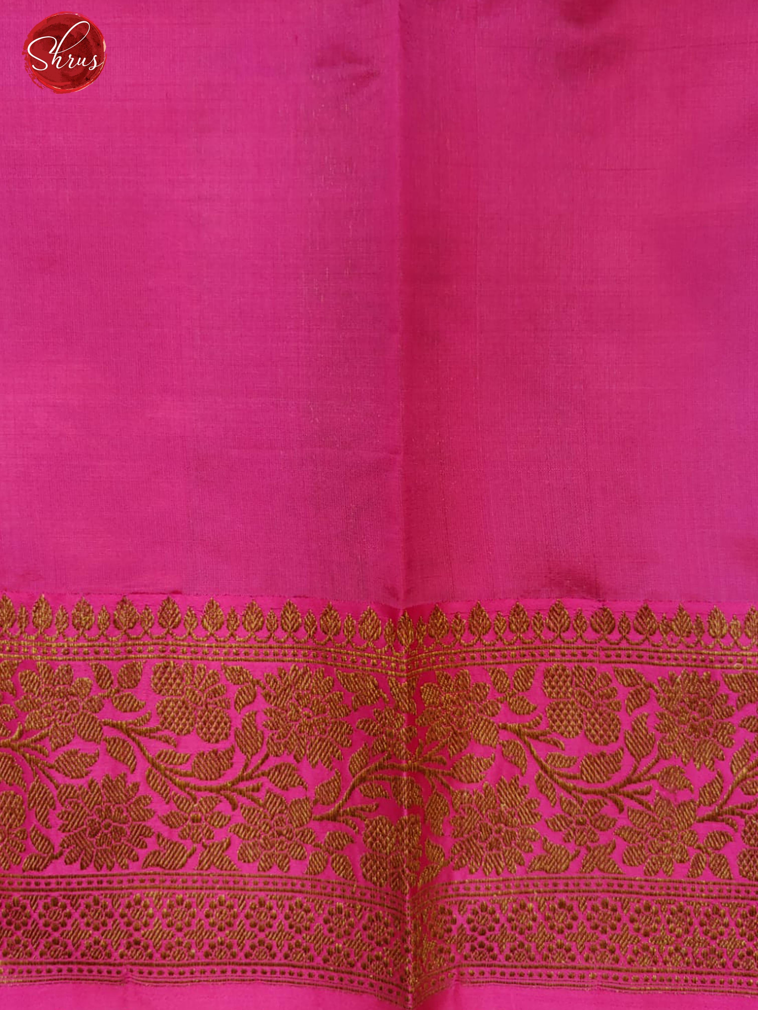 Kashish Grey & Pink - Dupion Silk with Zari woven floral motifs on the body & Contrast Gold Zari Border - Shop on ShrusEternity.com
