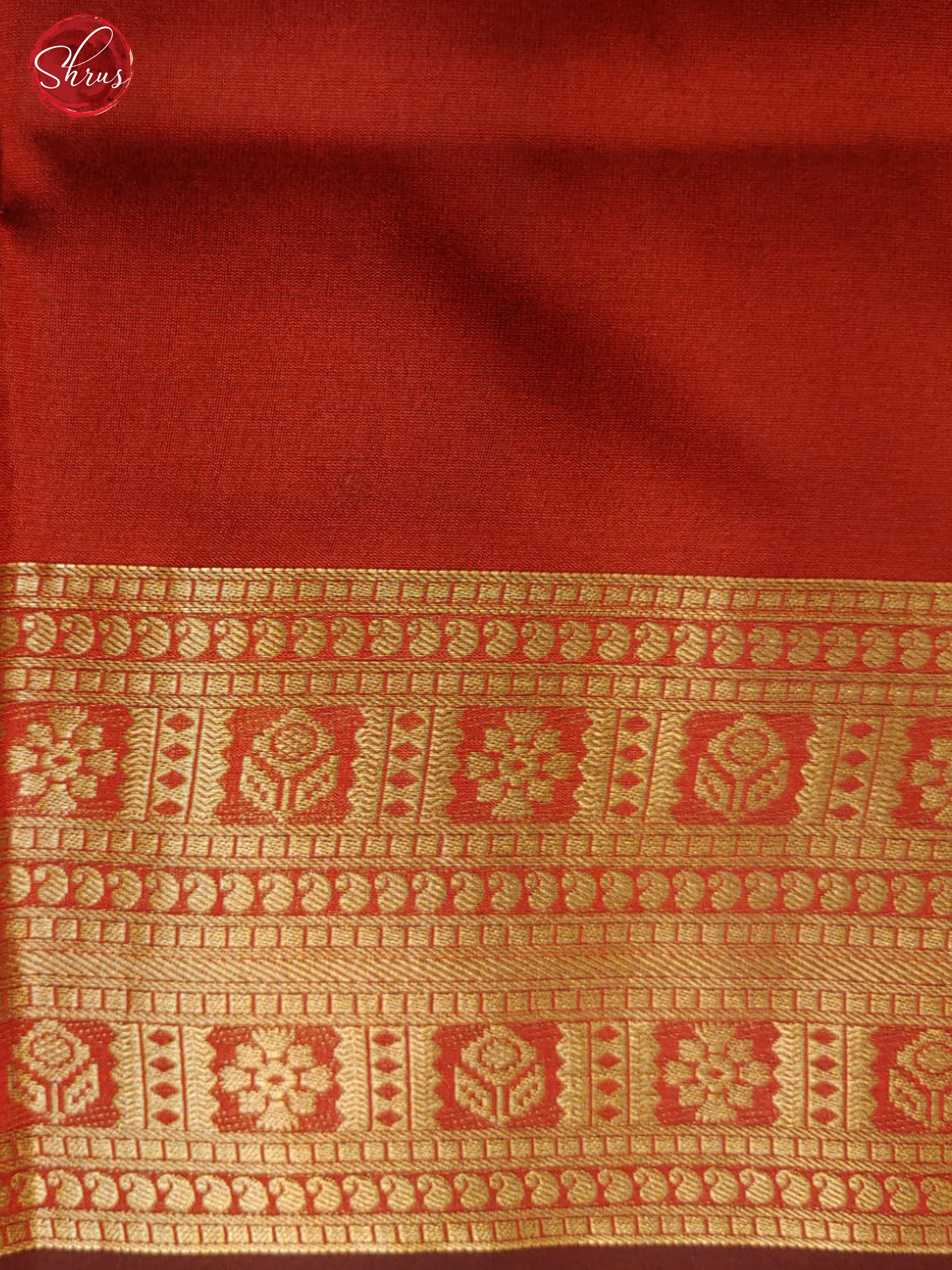 Black & Red - Semi Patola with floral print on the body & Zari Border - Shop on ShrusEternity.com