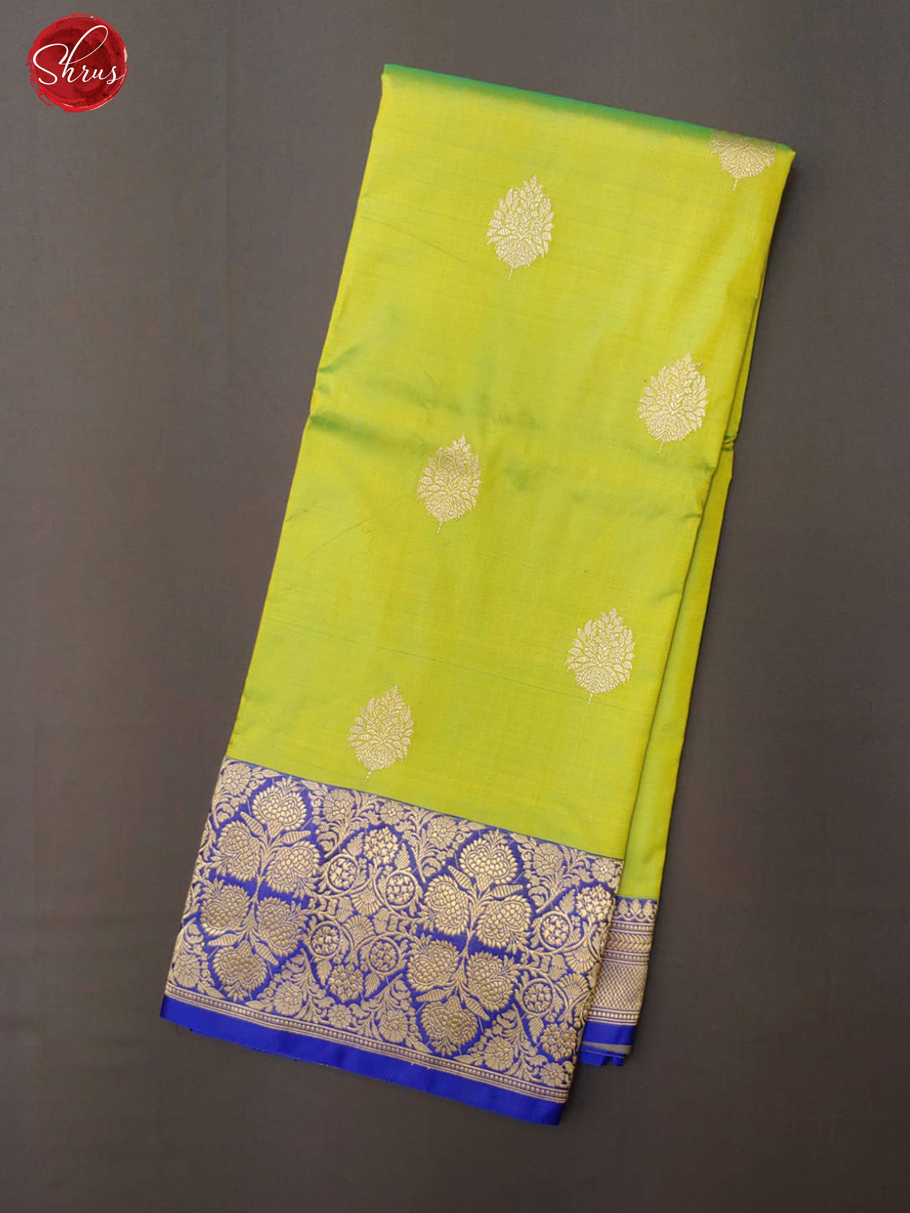 Parrot Green & Blue - Banarasi Silk with zari woven floral motifs on the  body & Zari Border - Shop on ShrusEternity.com