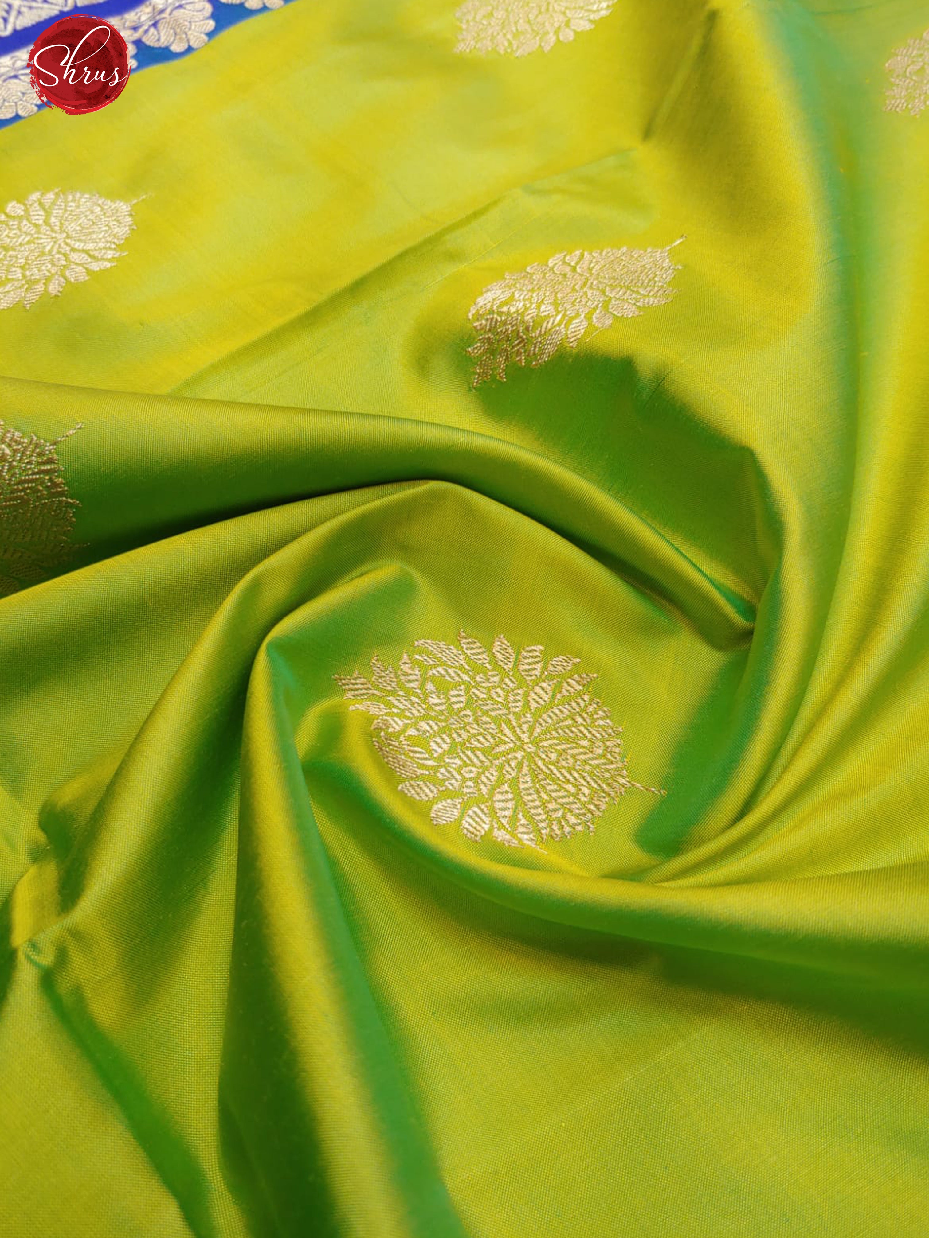 Parrot Green & Blue - Banarasi Silk with zari woven floral motifs on the  body & Zari Border - Shop on ShrusEternity.com