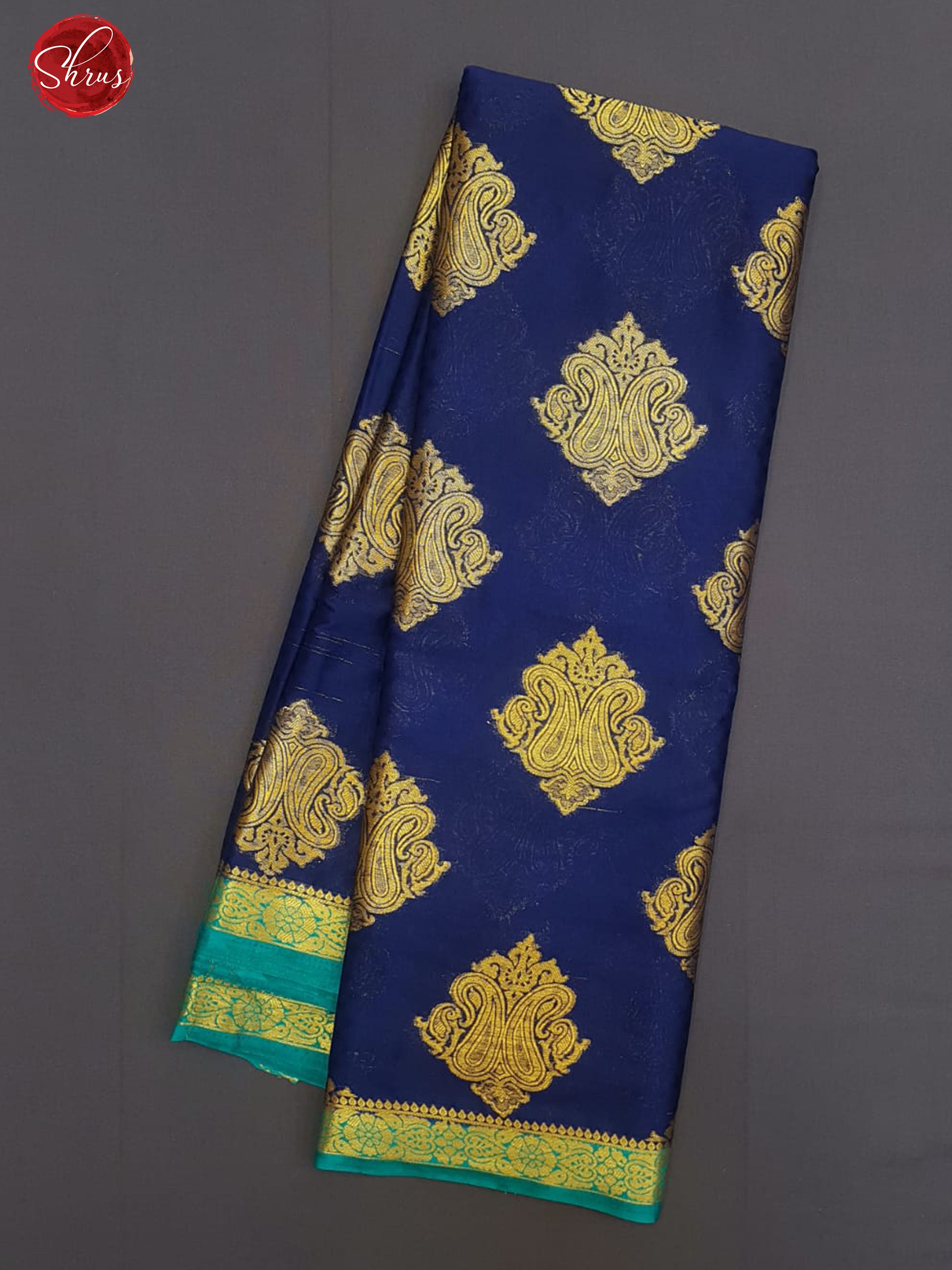 Blue & Green - Semi Chiffon with zari floral motifs on the body & Zari Border - Shop on ShrusEternity.com