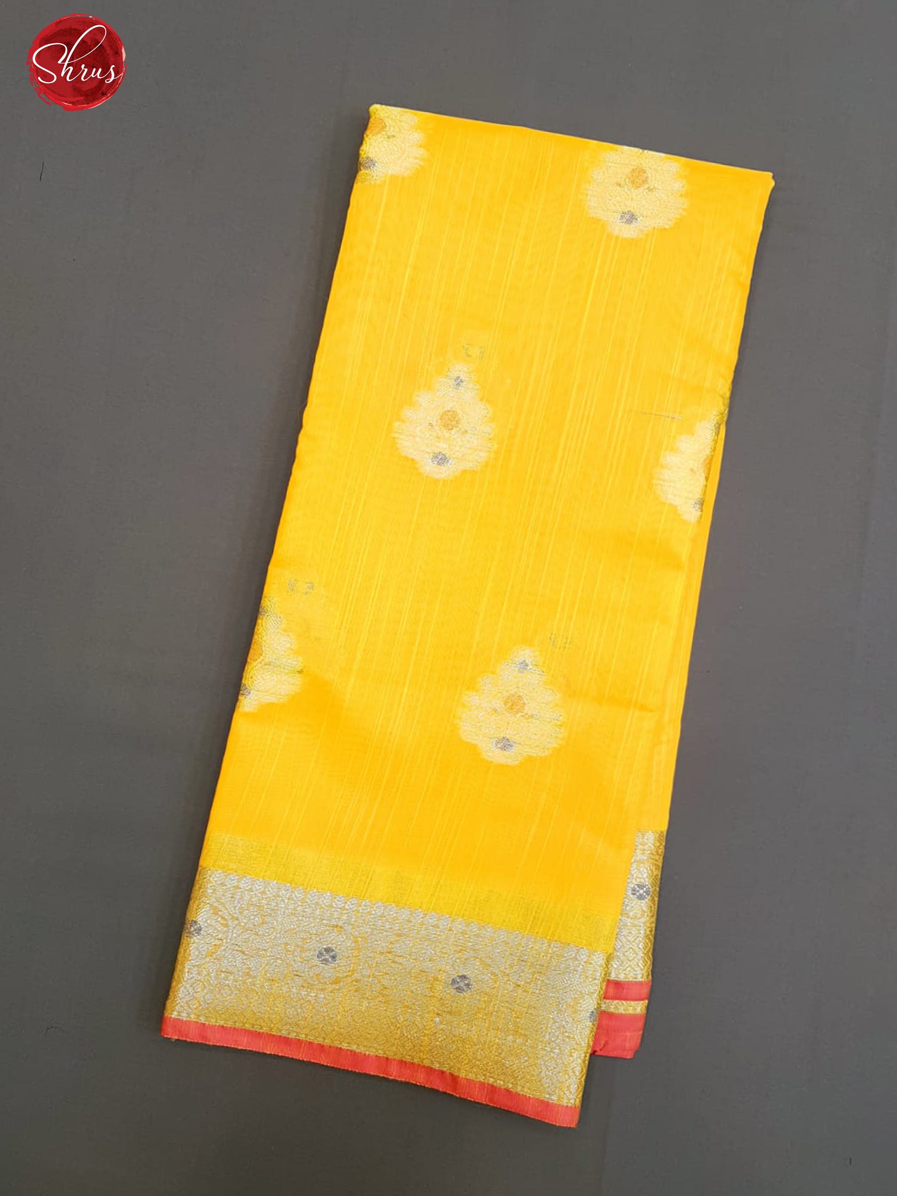 Yellow & Green -Banarasi Silk Cotton  with zari woven floral motifs on the body & Zari Border - Shop on ShrusEternity.com
