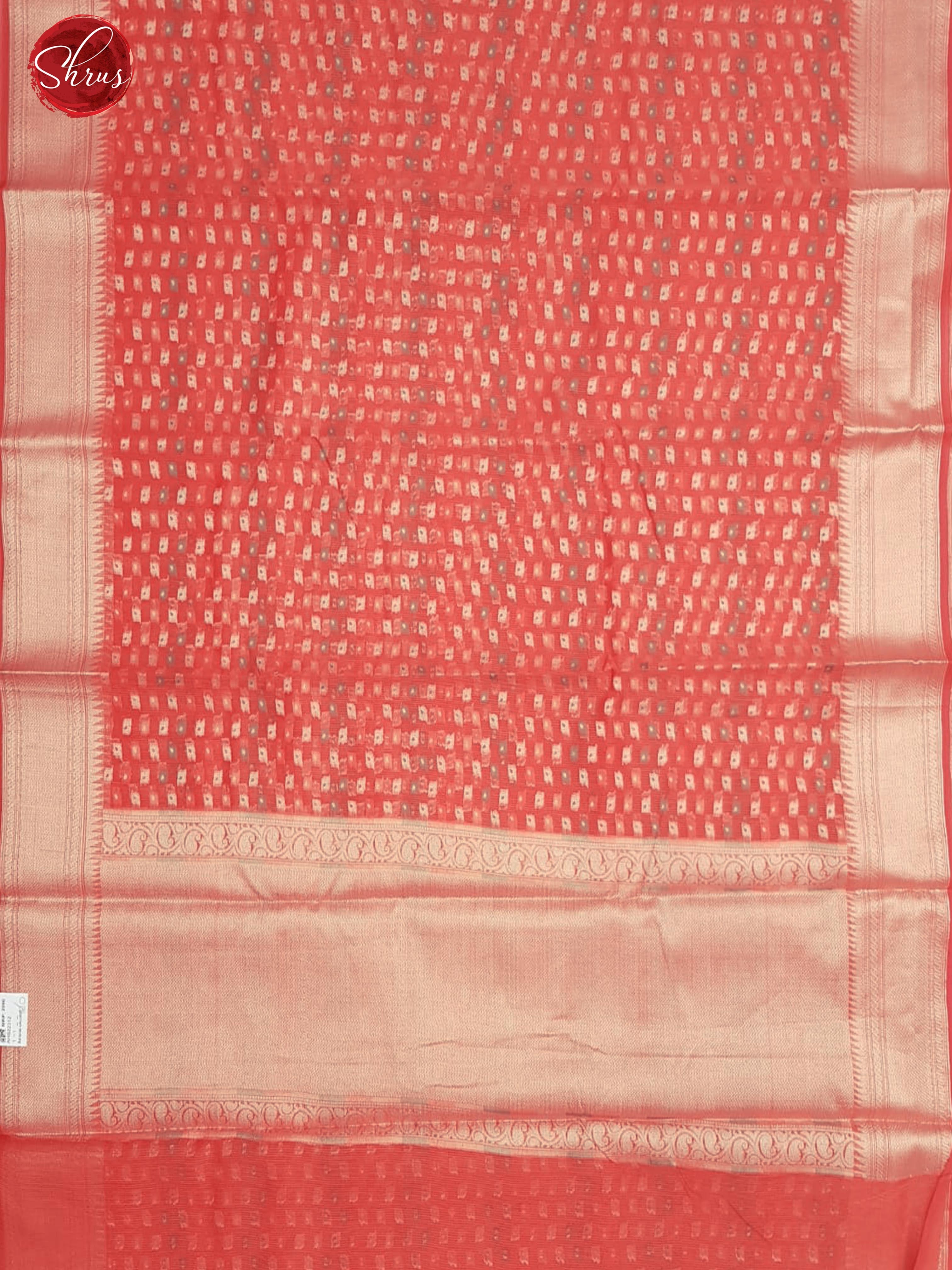 Orange(Single Tone)- Banarasi Silk Cotton with zari Brocade on the body & Zari Border - Shop on ShrusEternity.com