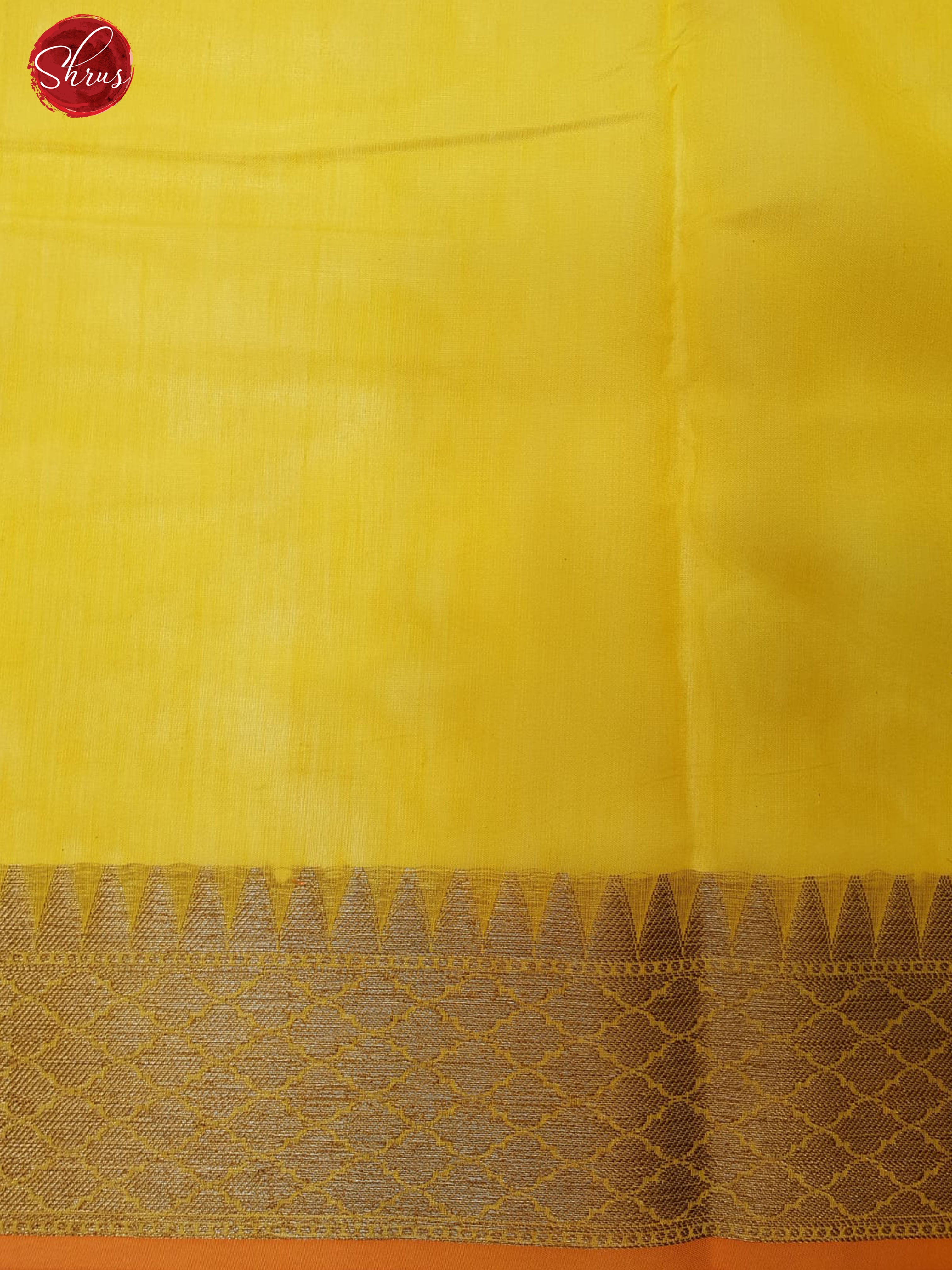 Yellow(Single Tone)- Banarasi Silk Cotton with zari , thread floral brocade on the body& Zari Bodrer - Shop on ShrusEternity.com